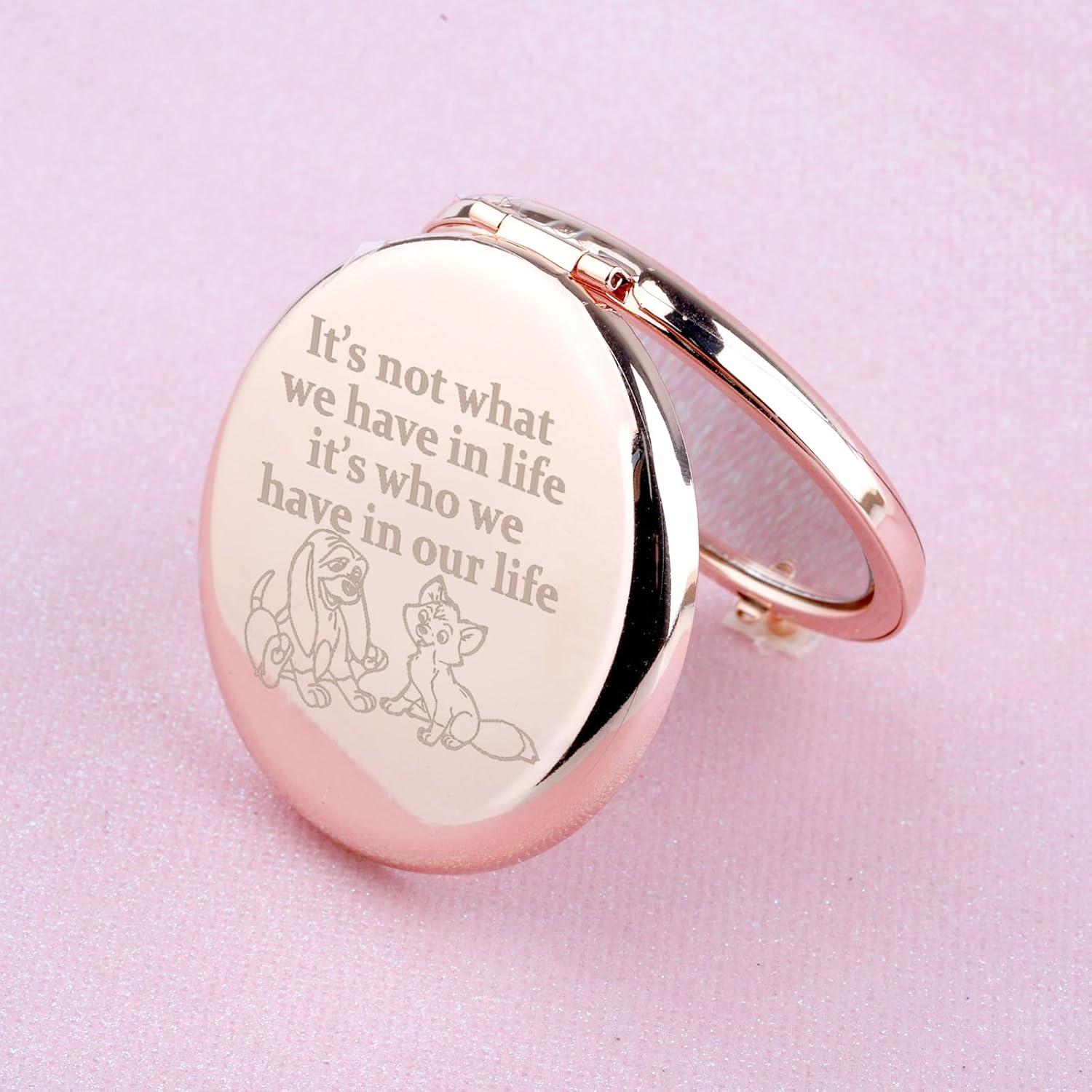 Espejo de Maquillaje WUSUANED Zorro y Perro 6.5cm Acero Inoxidable