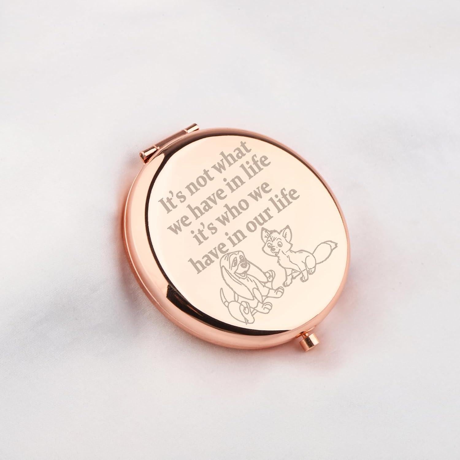 Espejo de Maquillaje WUSUANED Zorro y Perro 6.5cm Acero Inoxidable