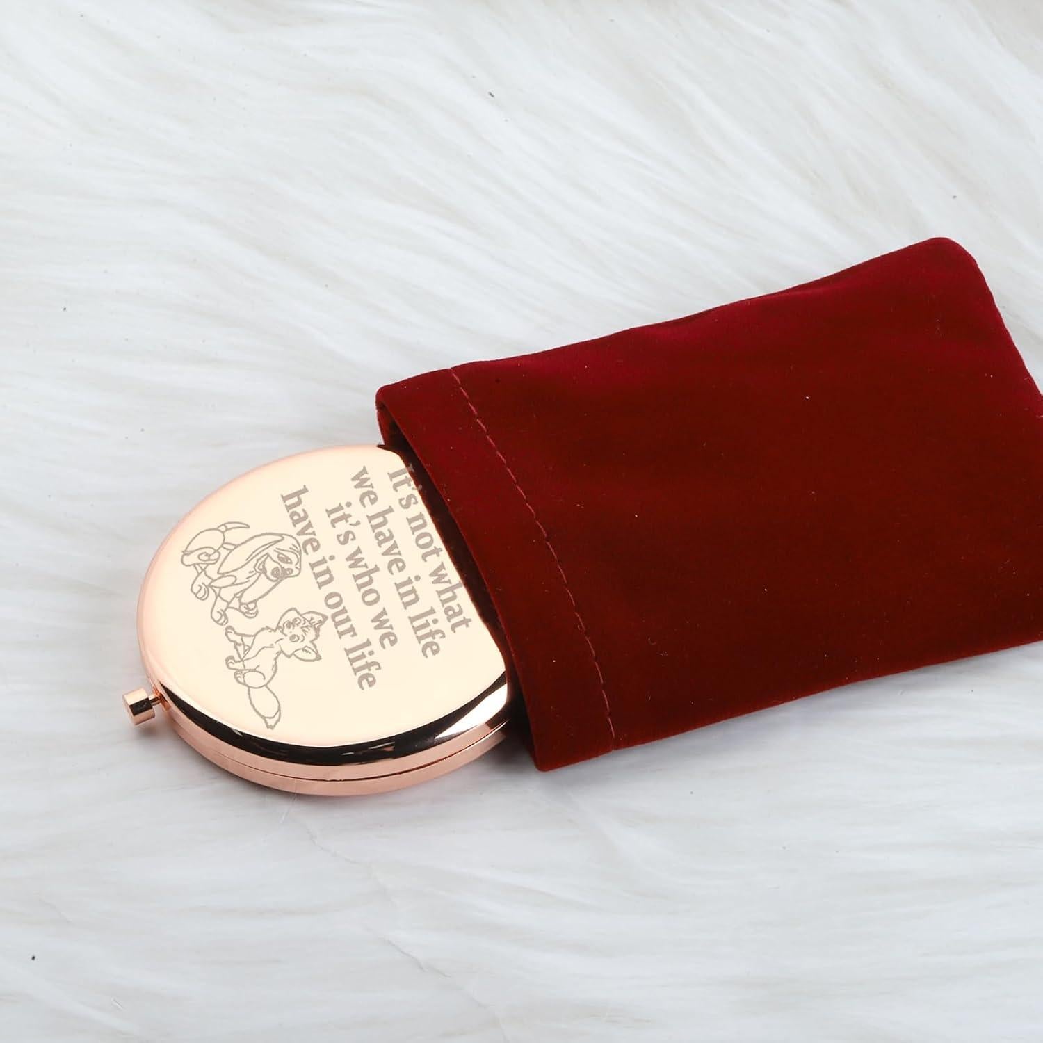 Espejo de Maquillaje WUSUANED Zorro y Perro 6.5cm Acero Inoxidable