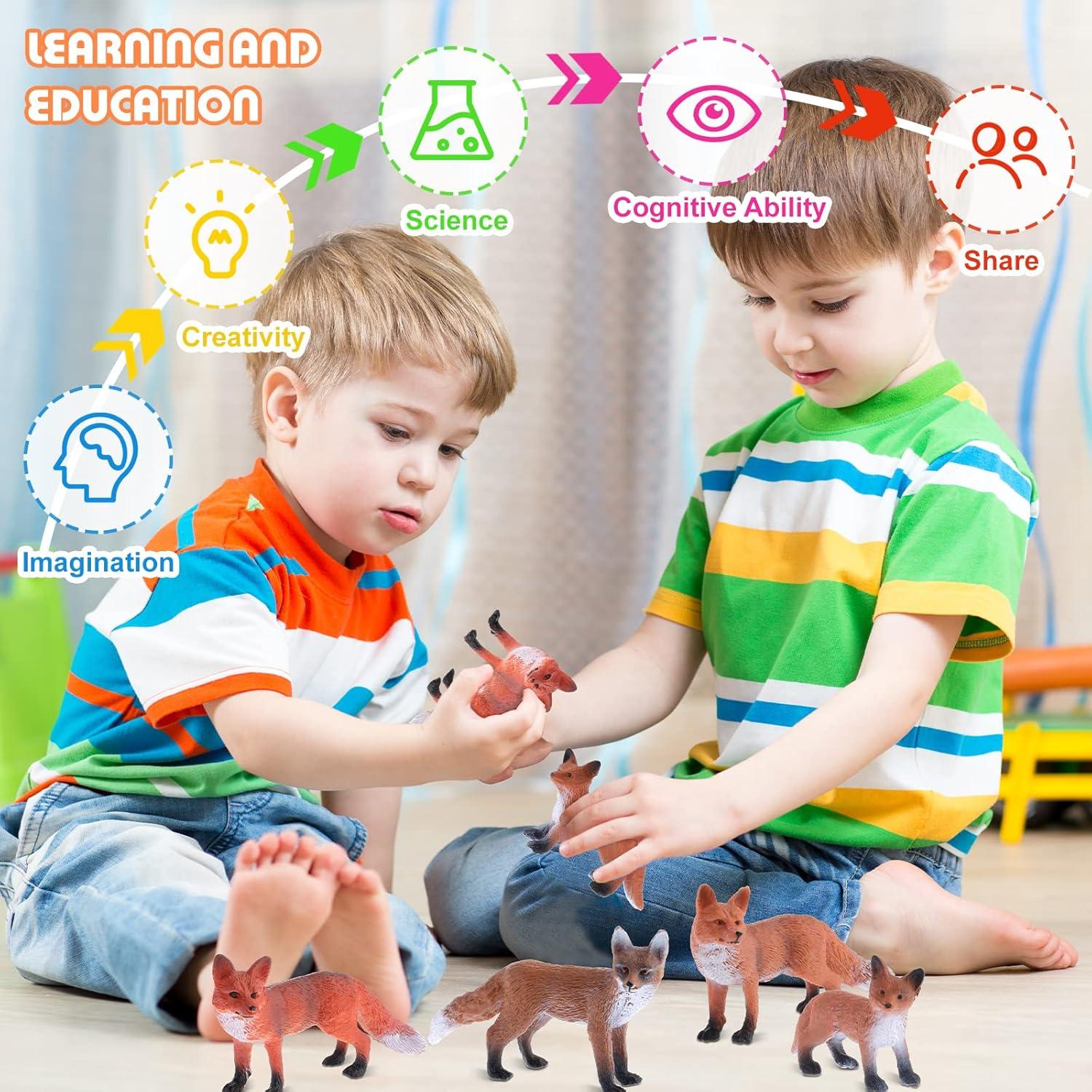 Conjunto de Figuras de Zorro Rojo Zomiboo 16 Piezas PVC