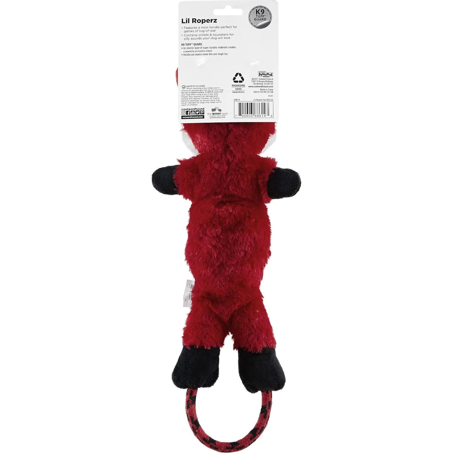 Juguete de Perro de Peluche Charming Pet Lil Roperz Zorro 14cm