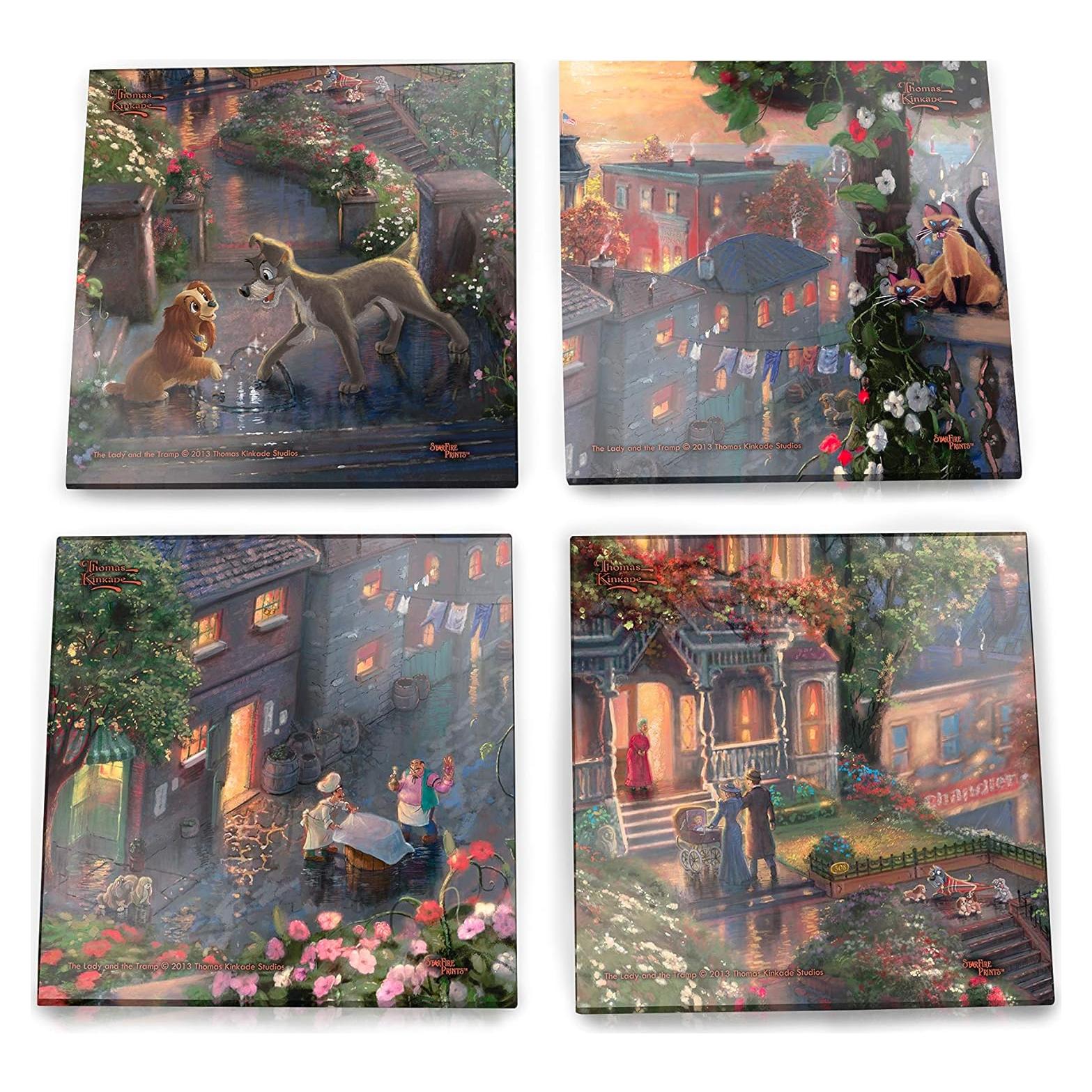 Juego de Posavasos de Vidrio Trend Setters La Dama y el Vagabundo