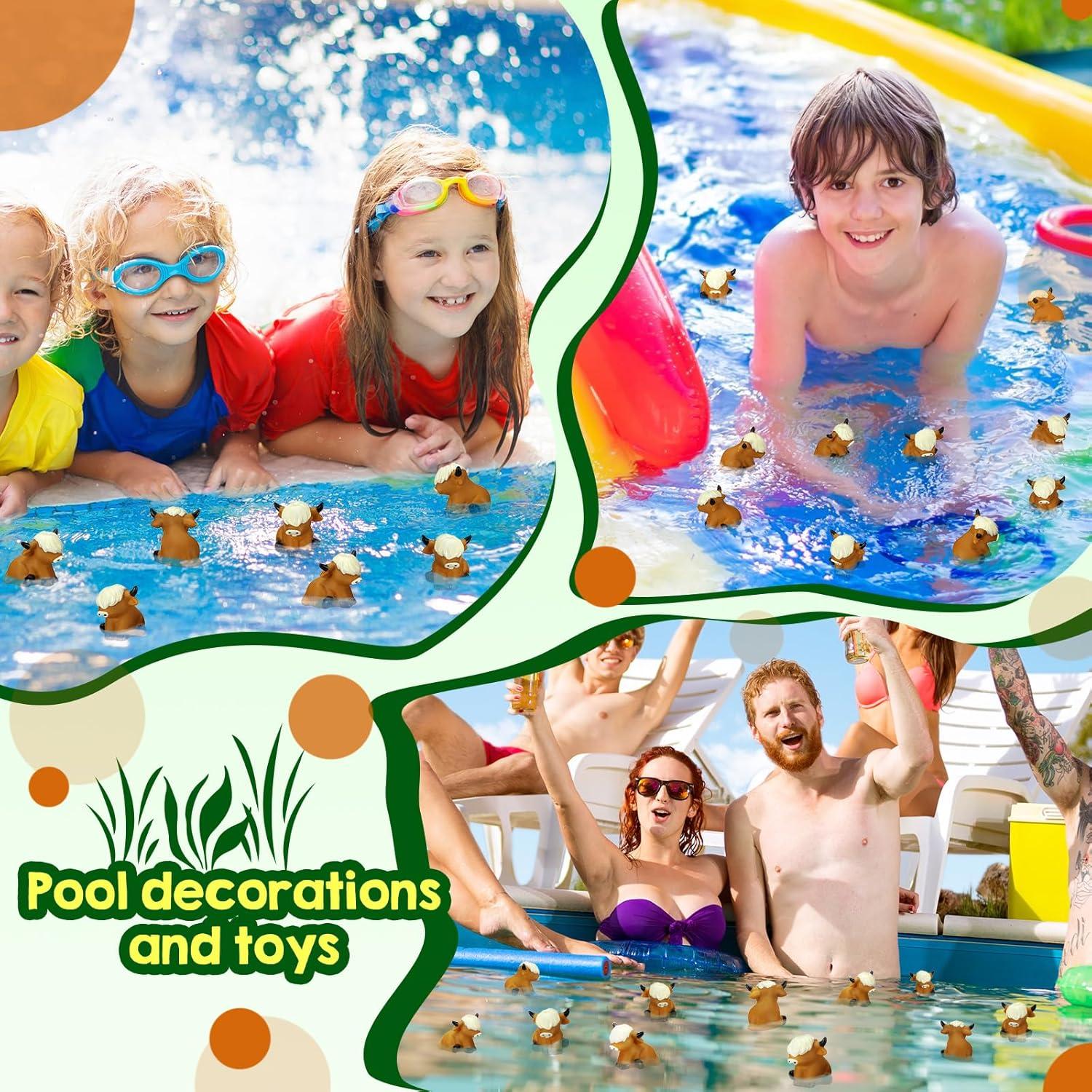 30 Juguetes Flotantes de Vaca de Goma Halloscume para Bebés