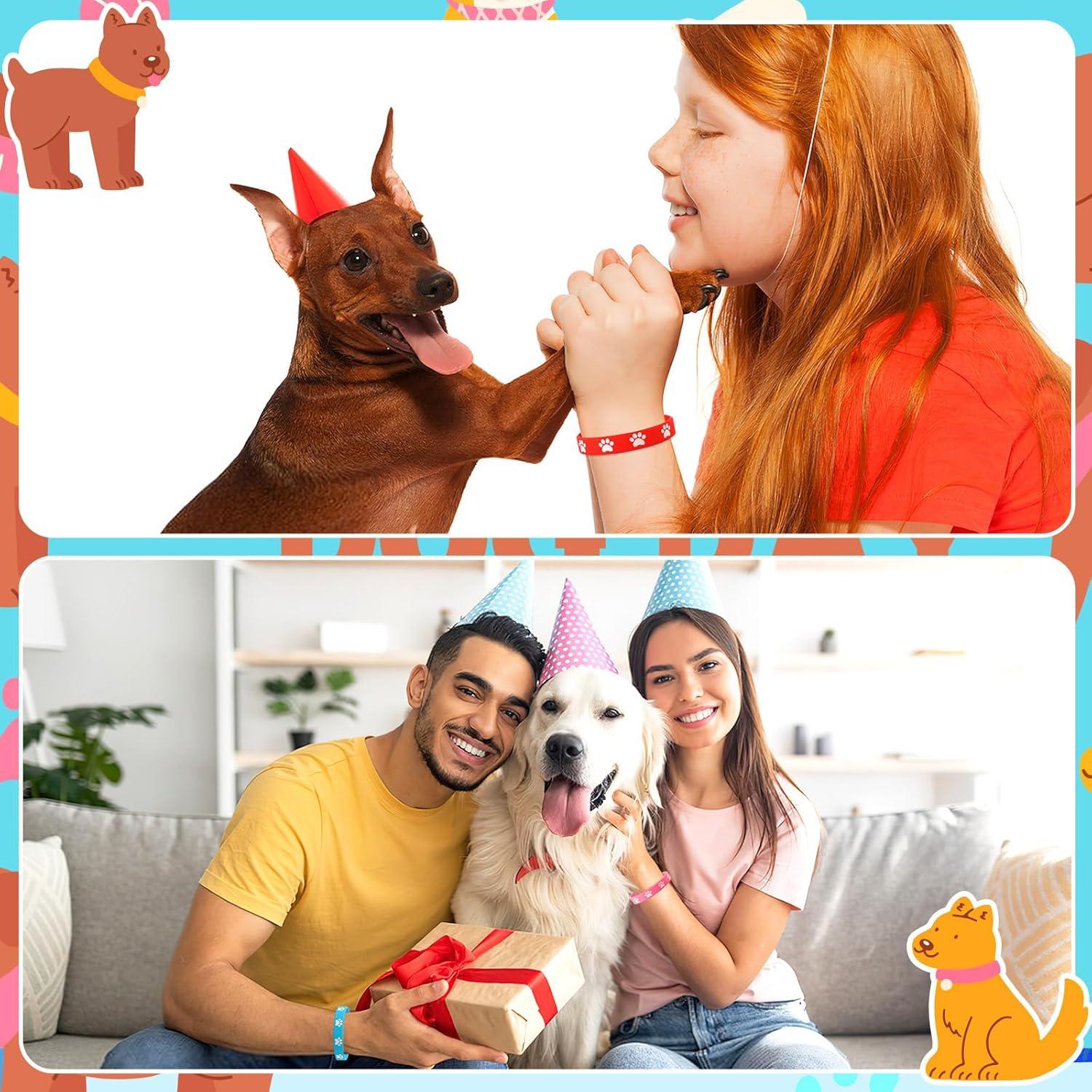 56 Pulseras de Silicona con Huella de Perro JUNEBRUSHS