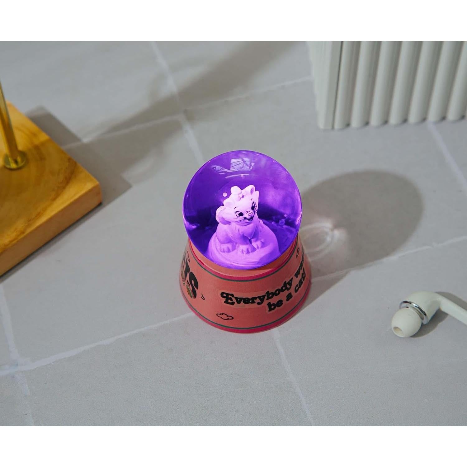 Mini Globo de Nieve Iluminado Disney Aristogatos Marie 7.62 cm