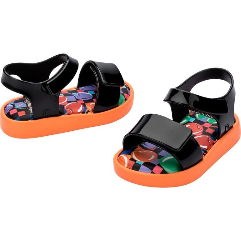 Sandalias Mini Melissa Jump para Niños - Gel PVC Naranja/Negro