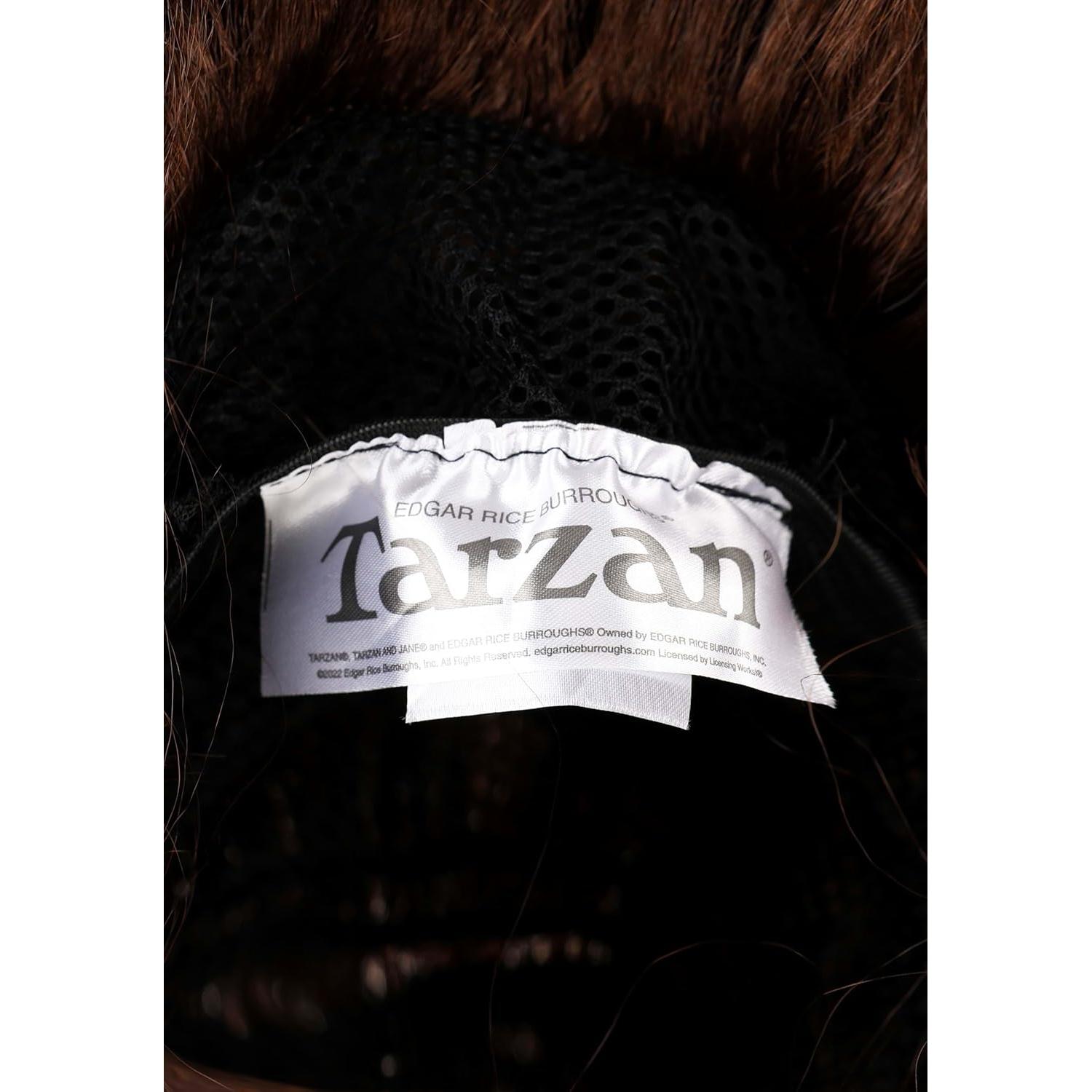 Peluca Tarzan para Adultos - Ondas hasta los Hombros - Marrón