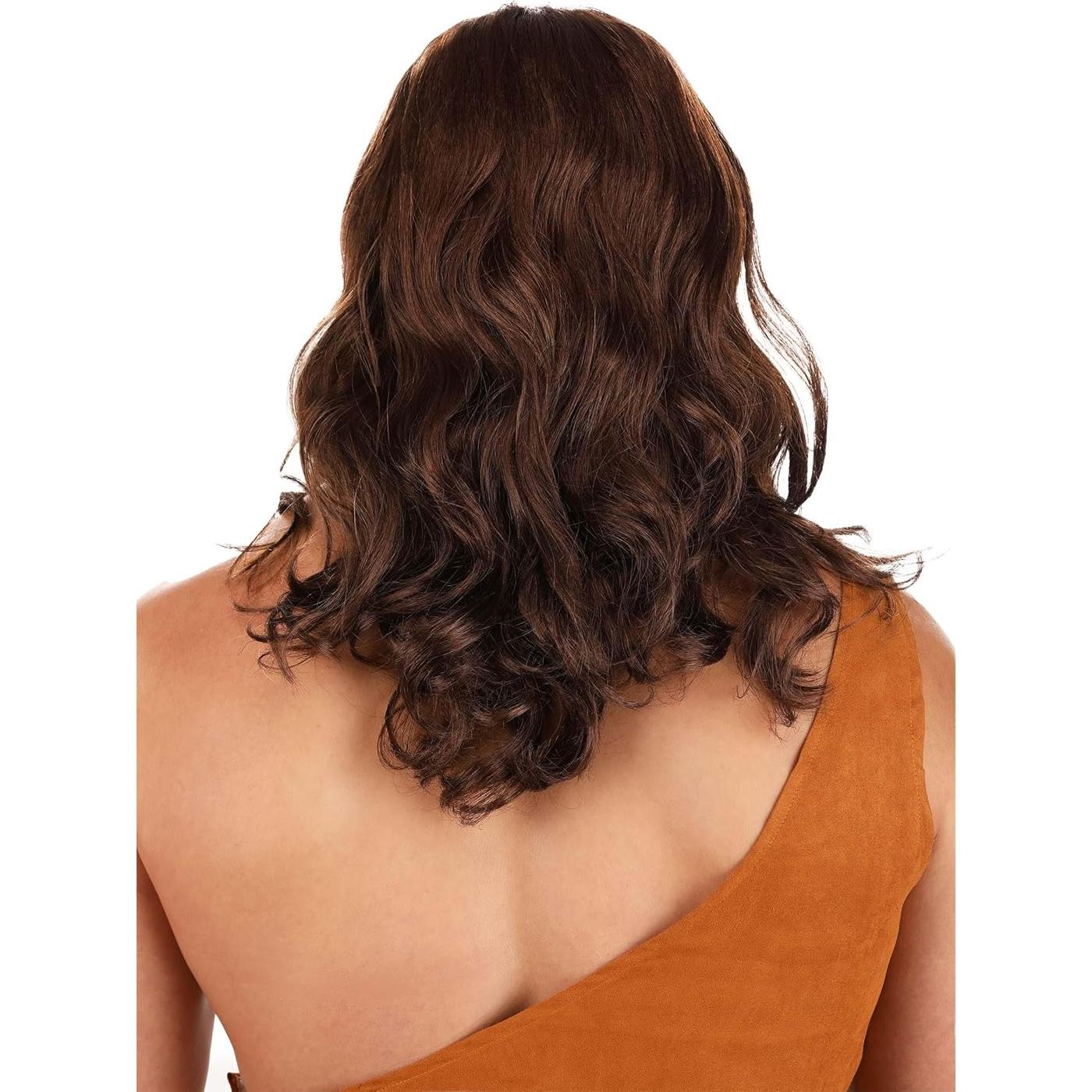 Peluca Tarzan para Adultos - Ondas hasta los Hombros - Marrón