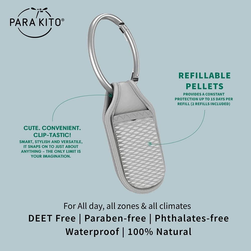 Clip Repelente de Insectos PARA'KITO Gris - Aceites Naturales