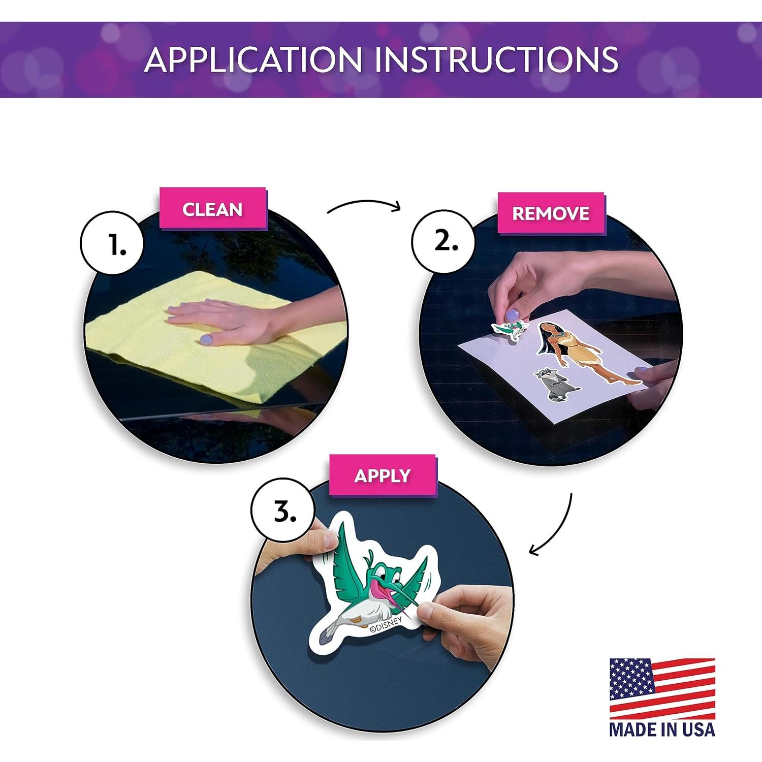 Set de 3 Calcomanías de Pocahontas Disney - Vinilo Impermeable