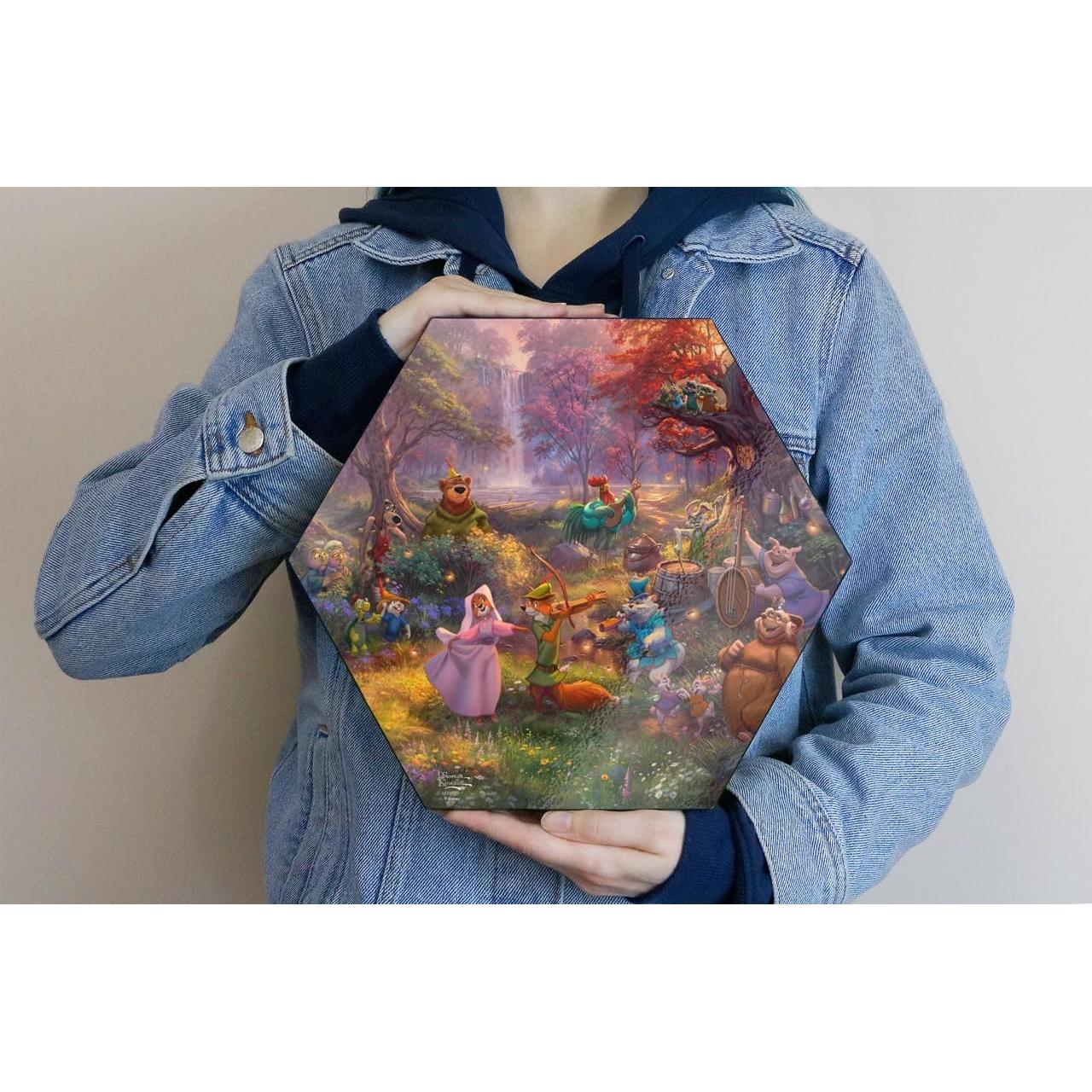 Impresión de Madera Hexagonal Robin Hood Disney 29.2x25.4cm