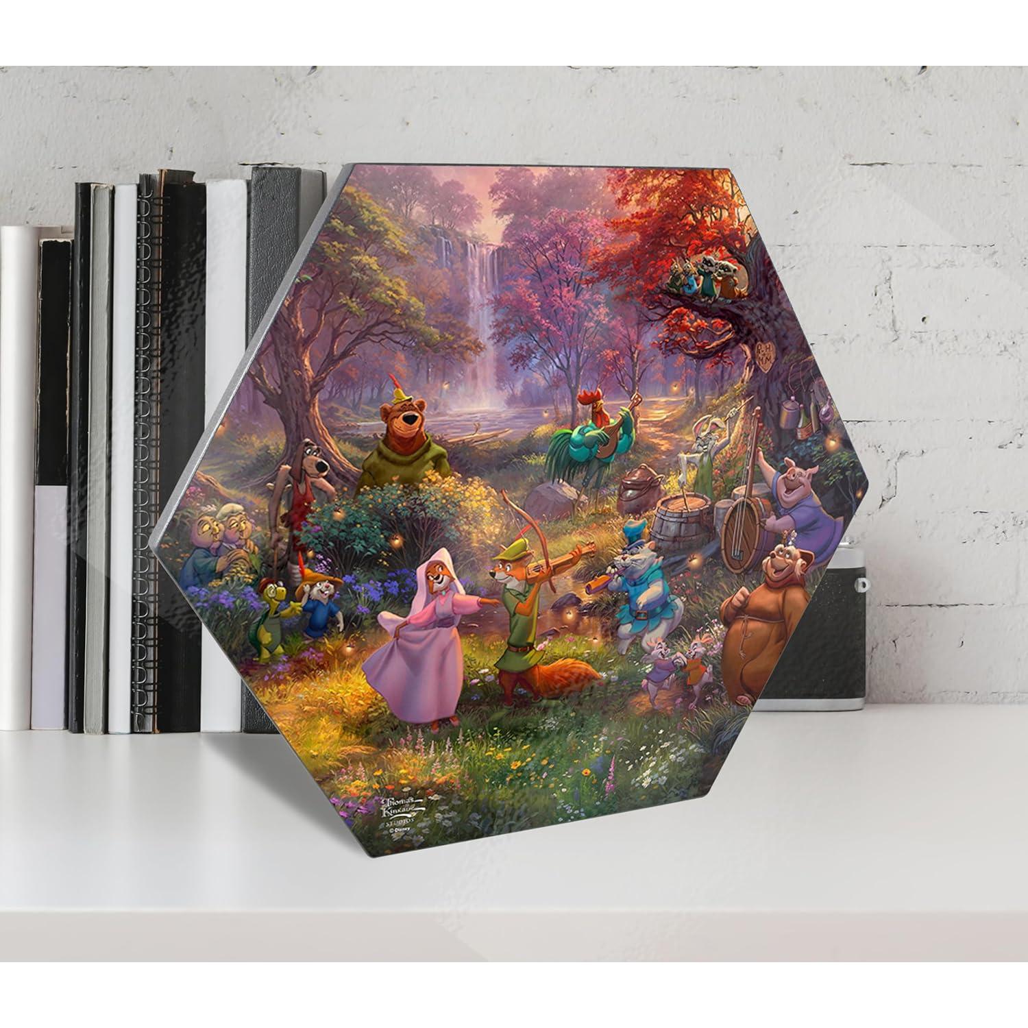 Impresión de Madera Hexagonal Robin Hood Disney 29.2x25.4cm