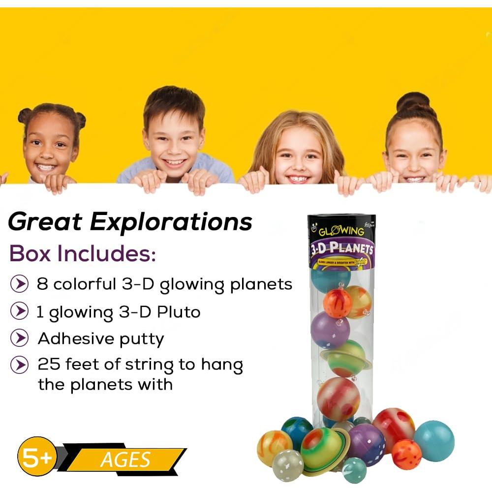 Planetas 3D que Brillan en la Oscuridad - Grandes Exploraciones