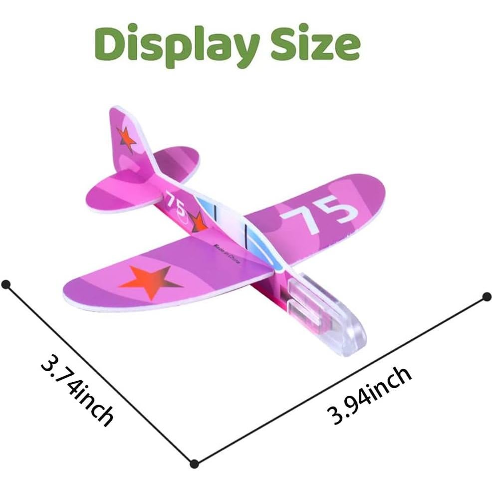 50 Juguetes Planeadores de Espuma Manmel - Aviones de Papel 10 cm