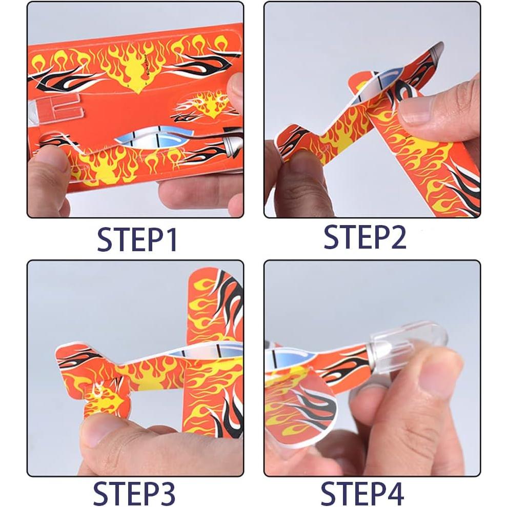 50 Juguetes Planeadores de Espuma Manmel - Aviones de Papel 10 cm