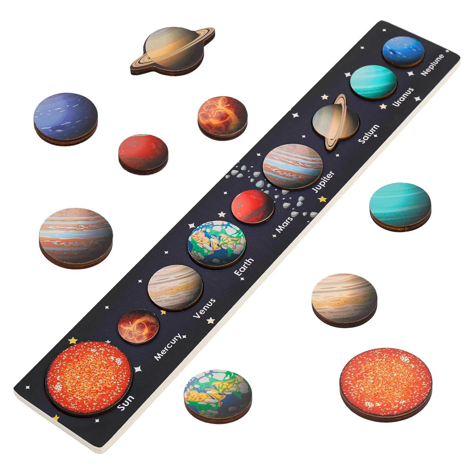 Rompecabezas del Sistema Solar de Madera Zeoddler 39.88x7.11cm