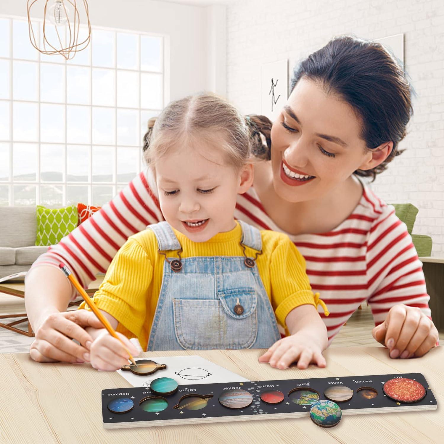 Rompecabezas del Sistema Solar de Madera Zeoddler 39.88x7.11cm