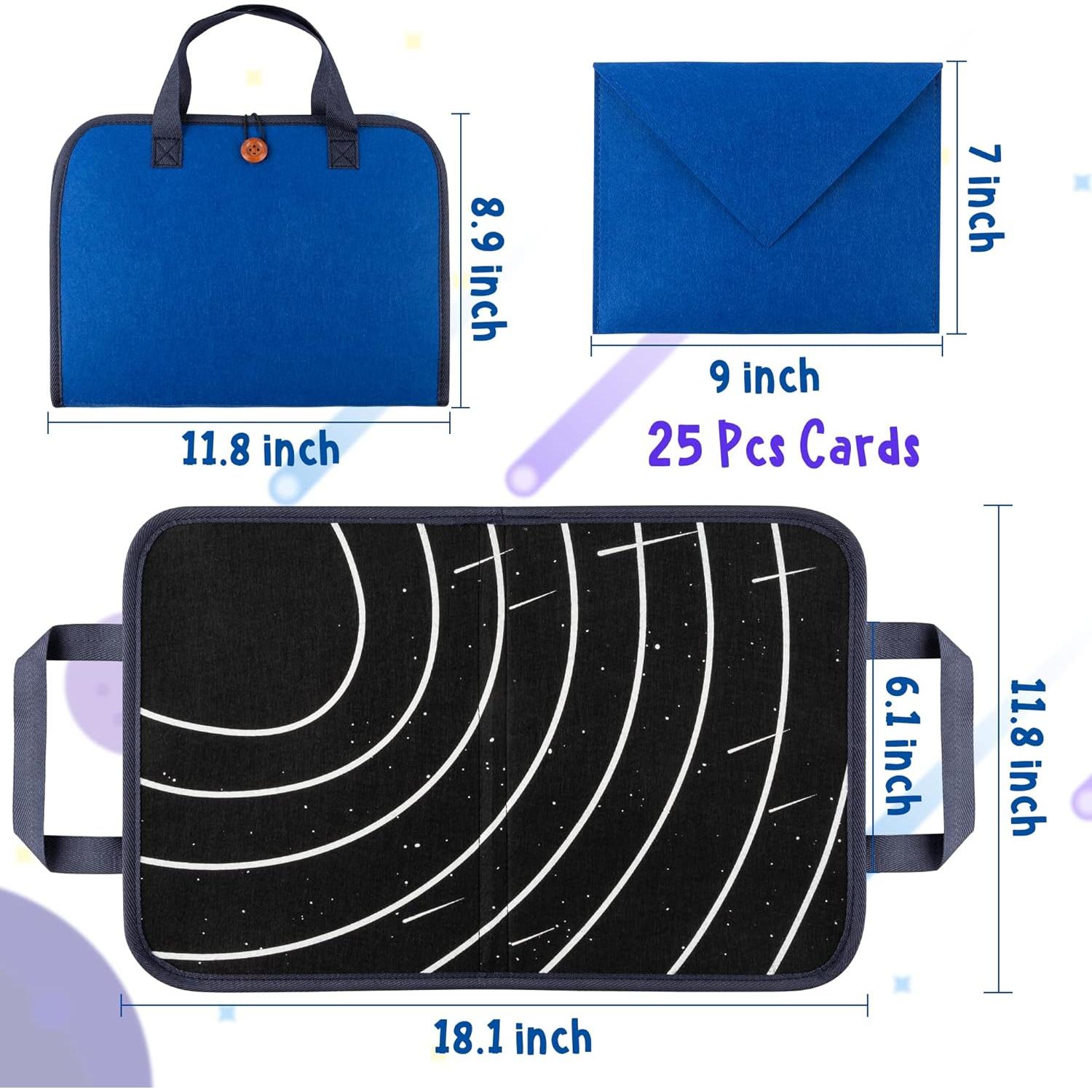 Conjunto de Historia Espacial WATINC 25 Piezas Fieltro 46x30cm