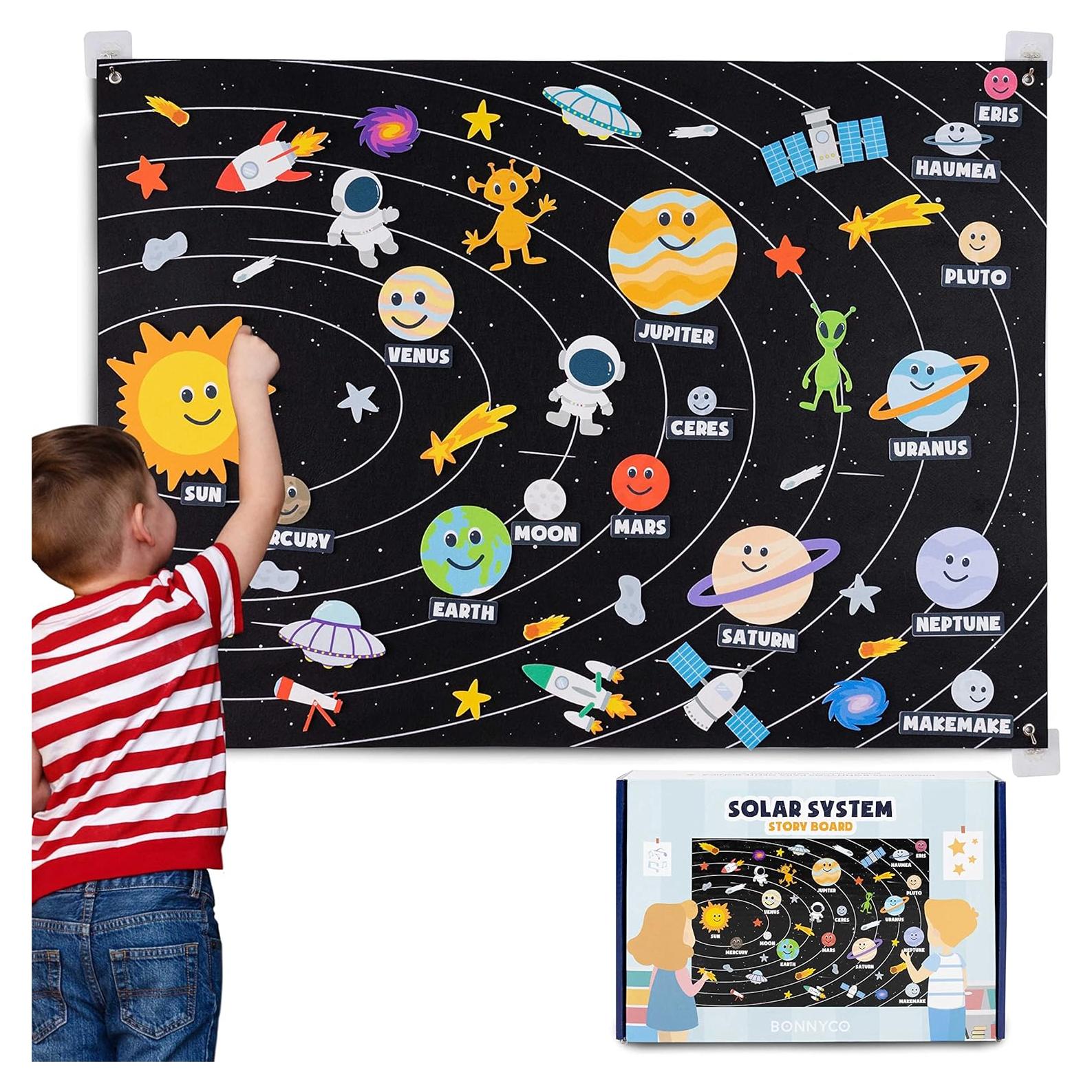 Sistema Solar para Niños BONNYCO con 61 Figuras de Fieltro