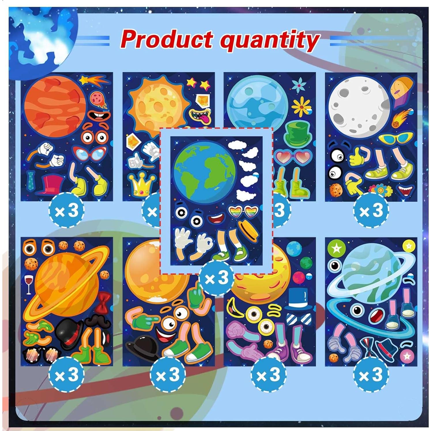 27 Hojas de Stickers Espaciales DUJAA para Niños - Sistema Solar