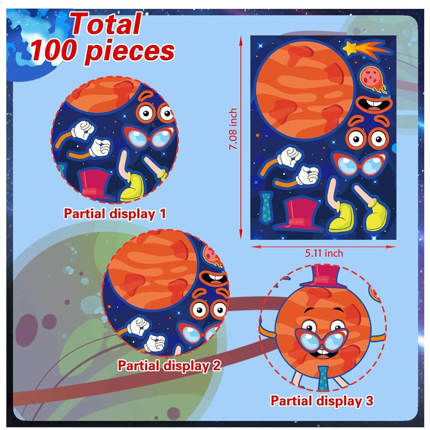 27 Hojas de Stickers Espaciales DUJAA para Niños - Sistema Solar