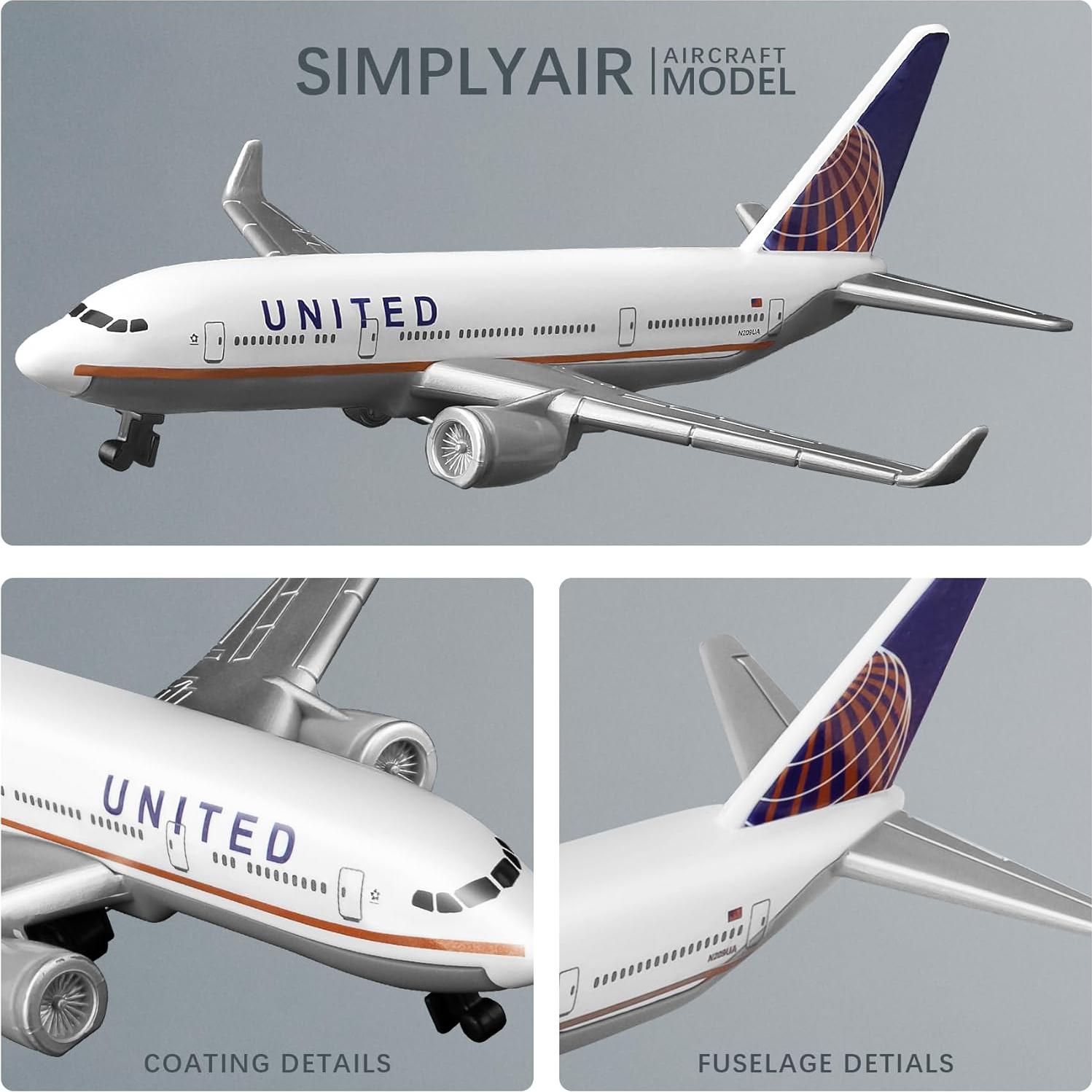 Modelo de avión SimplyAir United 14.2cm para colección
