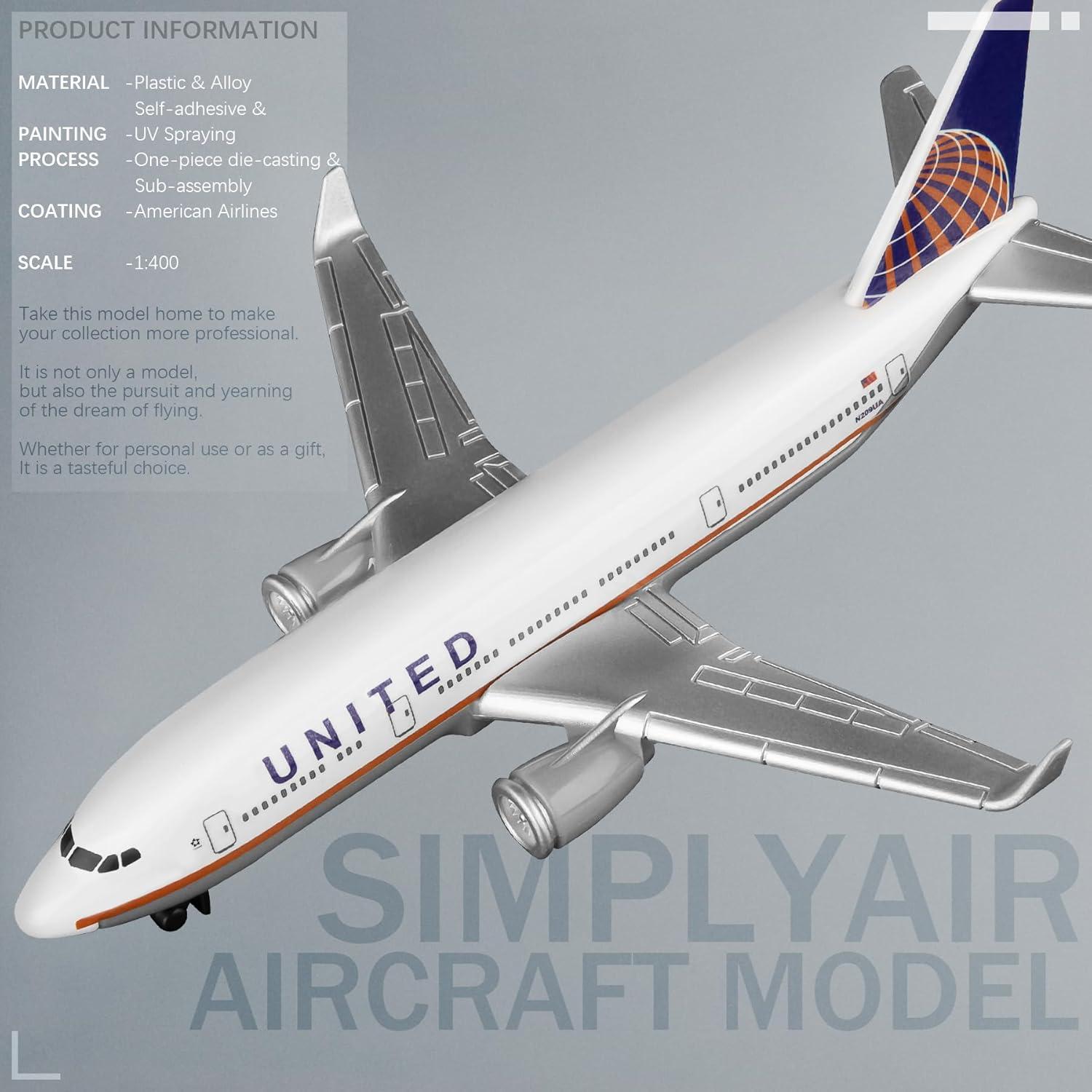 Modelo de avión SimplyAir United 14.2cm para colección