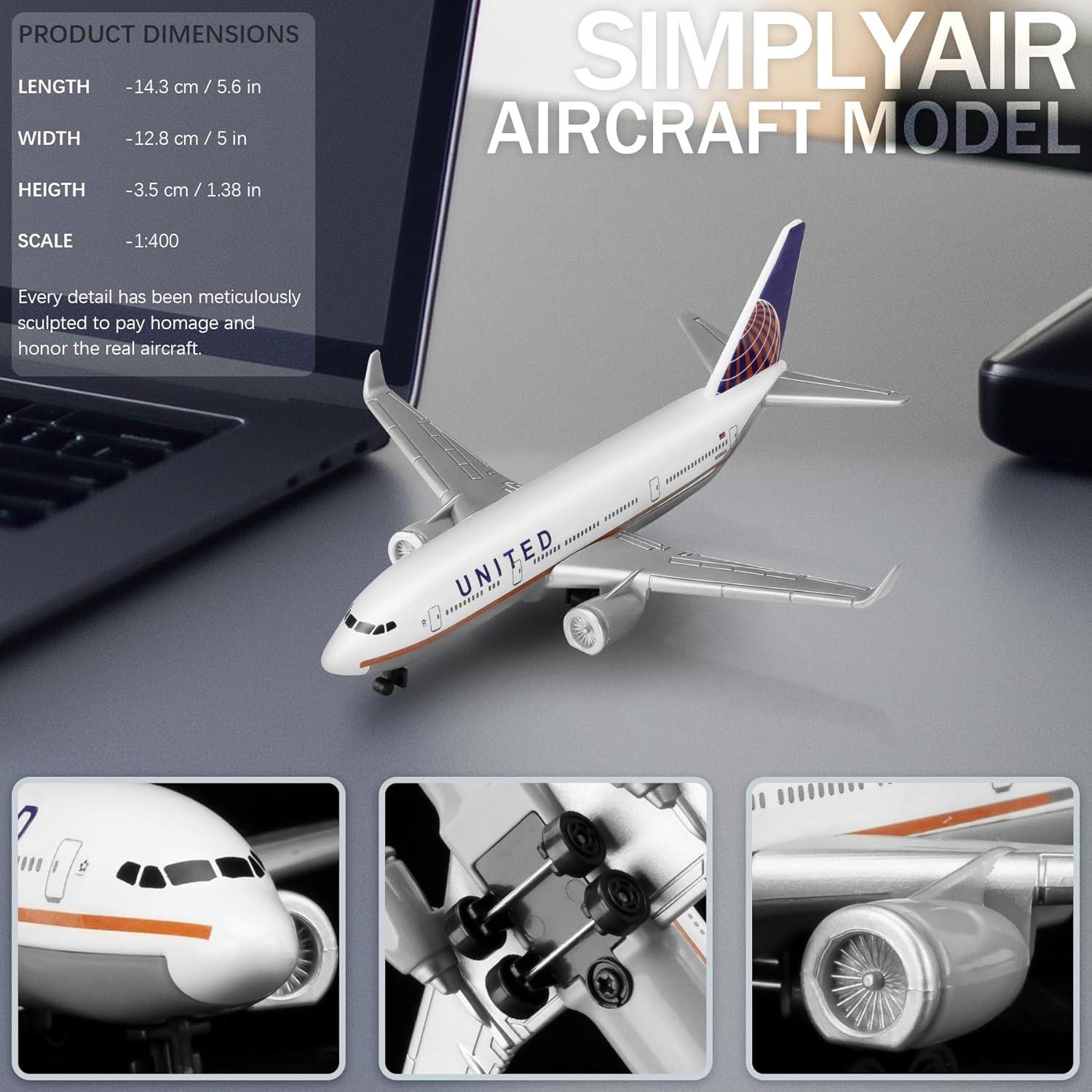 Modelo de avión SimplyAir United 14.2cm para colección