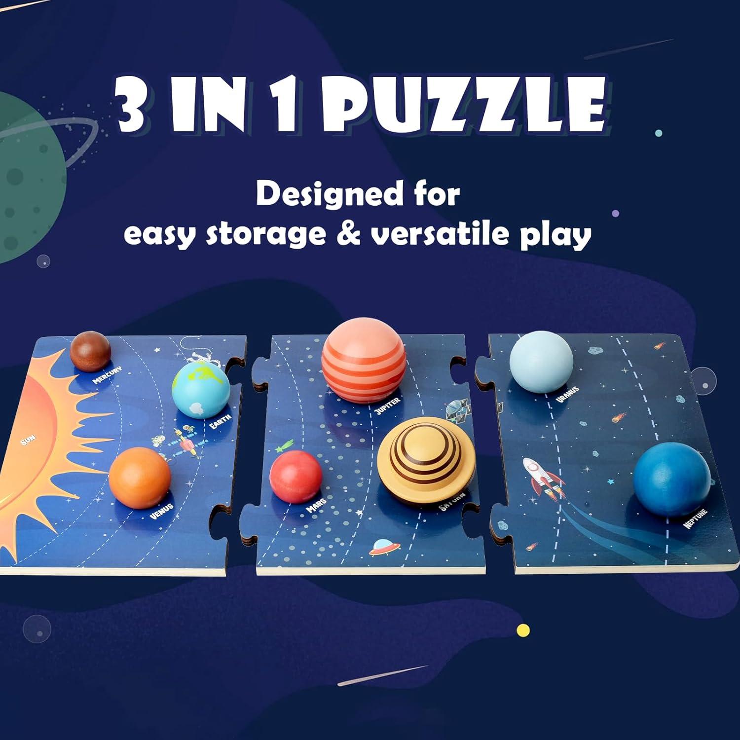 Modelo de Sistema Solar de Madera TWOOD 3D Educativo para Niños