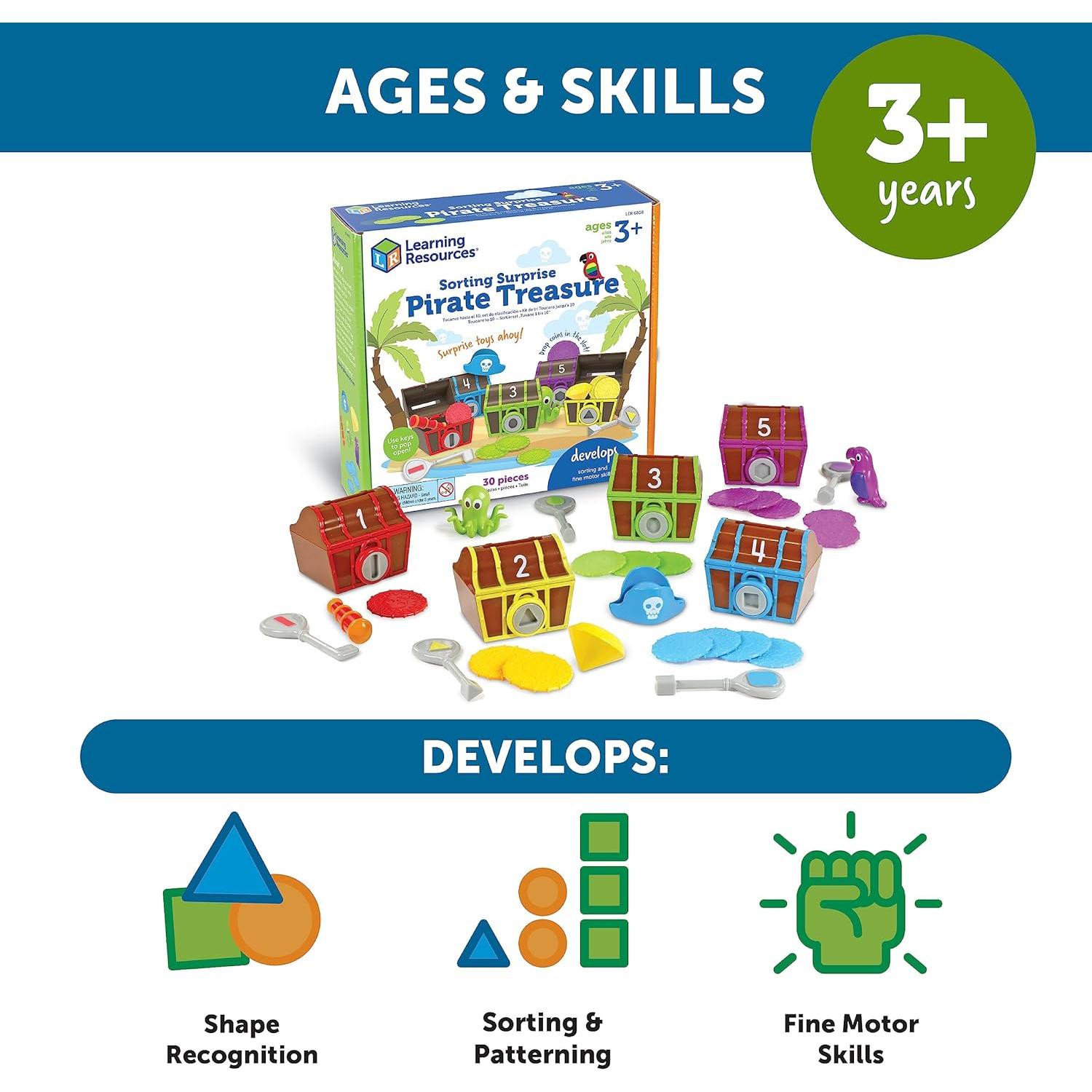 Juguete Educativo Pirata Recursos de Aprendizaje 30 Piezas