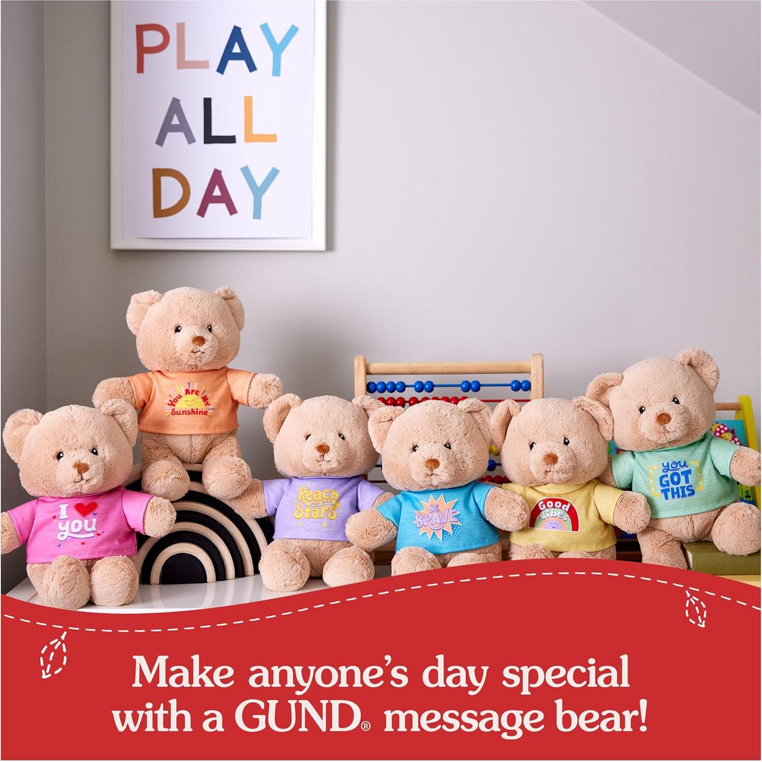 Oso de Peluche Mensajero GUND 30 cm 100% Reciclado Beige