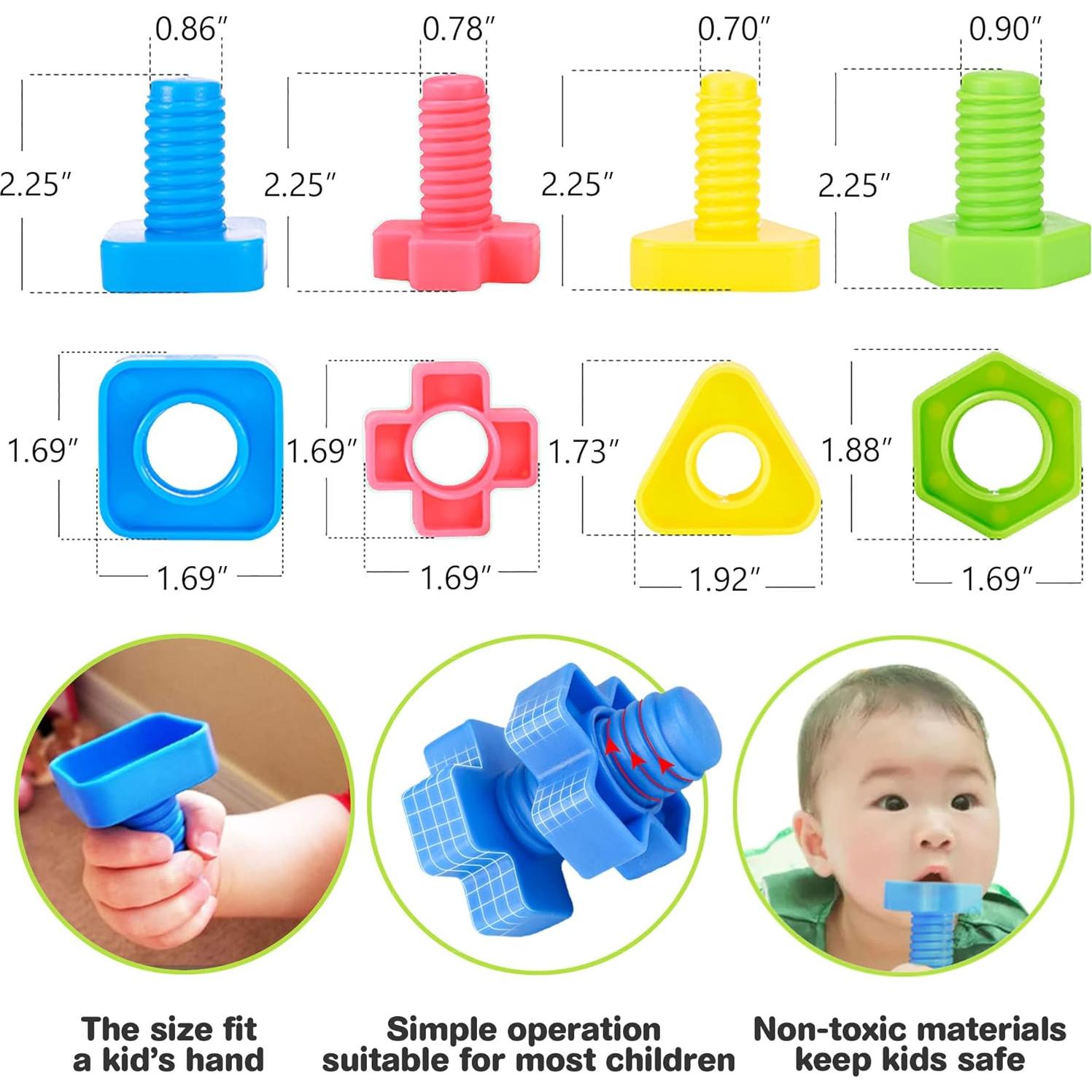 Juguetes de Formas y Tornillos TOMYOU - 32 Piezas STEM
