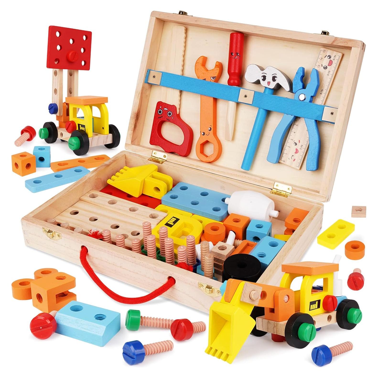 Juego de Herramientas de Madera WJZDY 47 Piezas para Niños