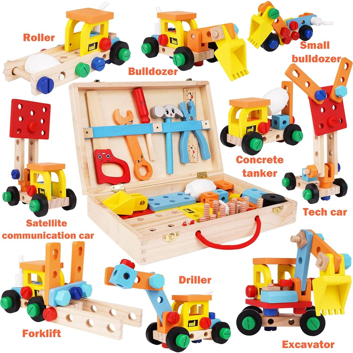 Juego de Herramientas de Madera WJZDY 47 Piezas para Niños