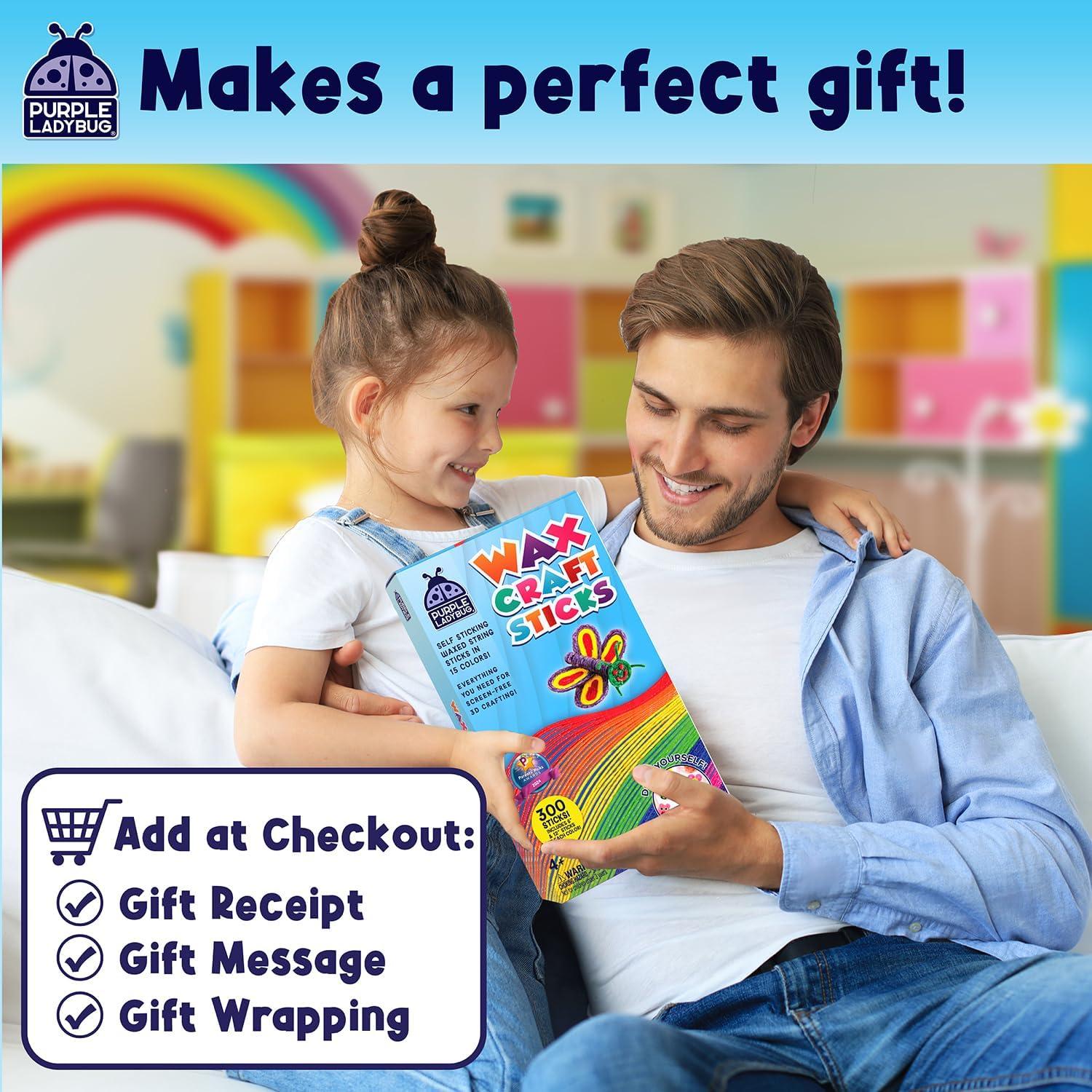 Palitos de Cera Flexibles GUSANO MORADO - 300 Piezas, 15 Colores