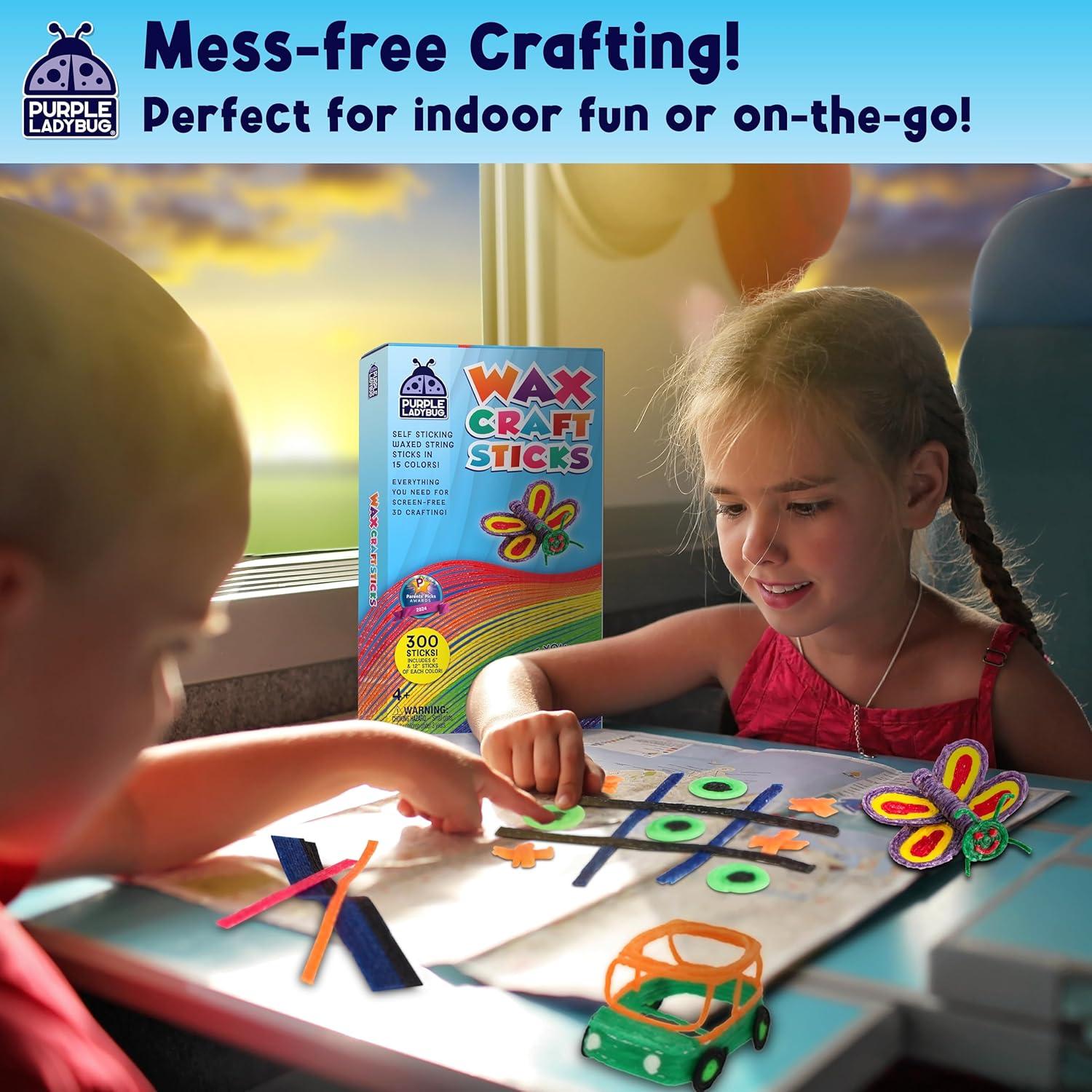 Palitos de Cera Flexibles GUSANO MORADO - 300 Piezas, 15 Colores