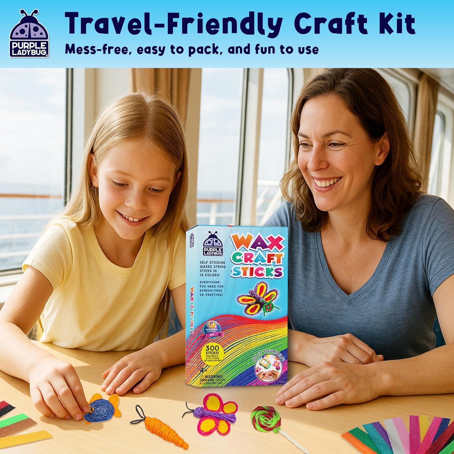 Palitos de Cera Flexibles GUSANO MORADO - 300 Piezas, 15 Colores