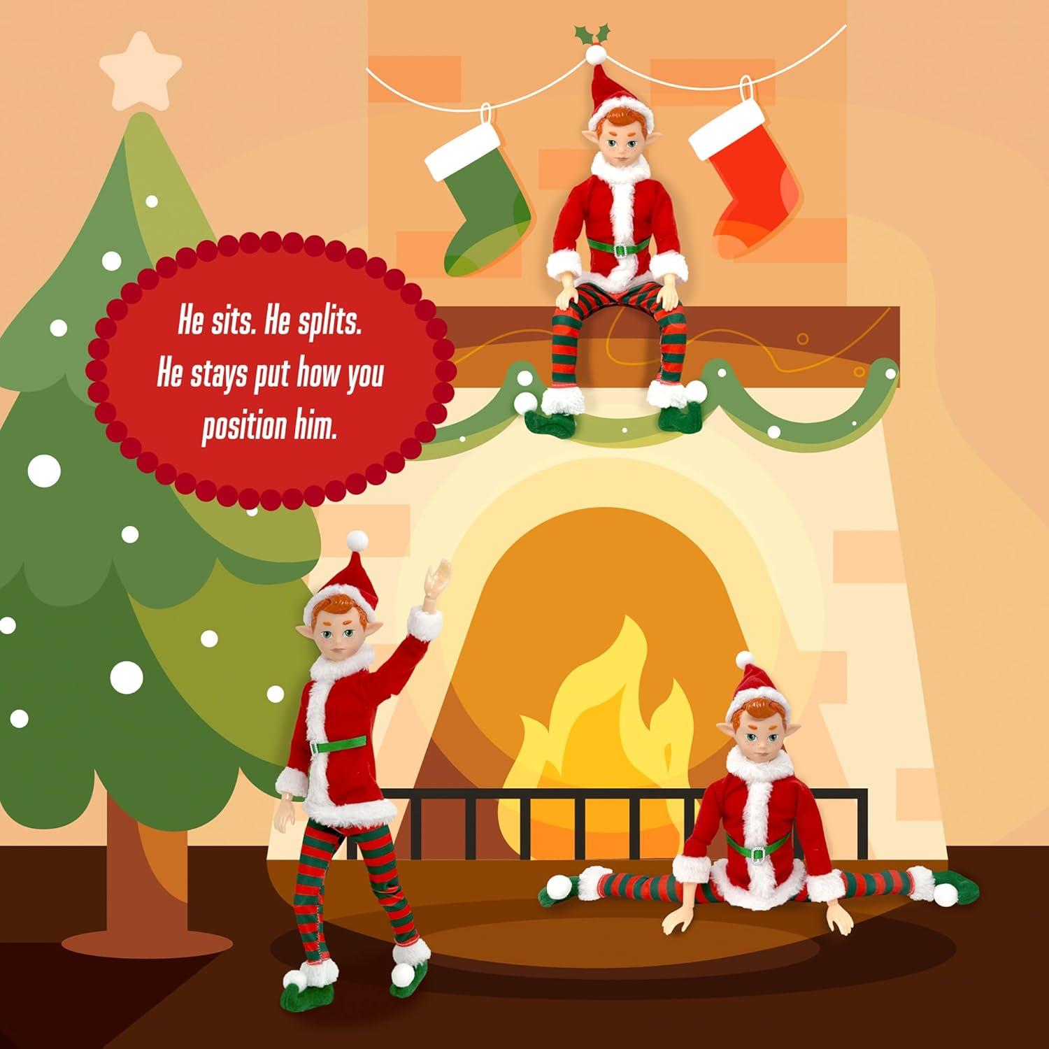 Muñeco Elfo Navideño Poseable 30.48 cm Elfo Original