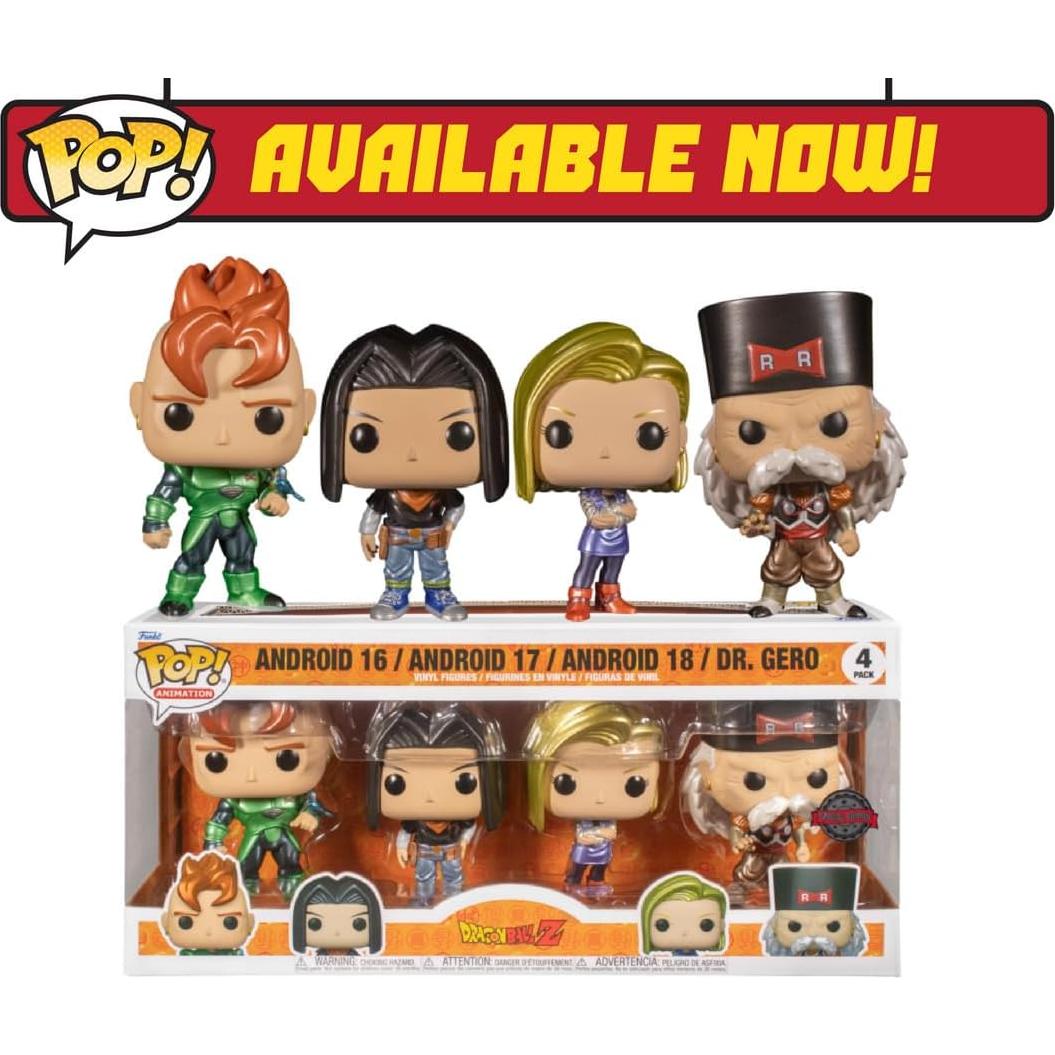 Funko Pop! Dragon Ball Z - Paquete 4 Figuras Androides