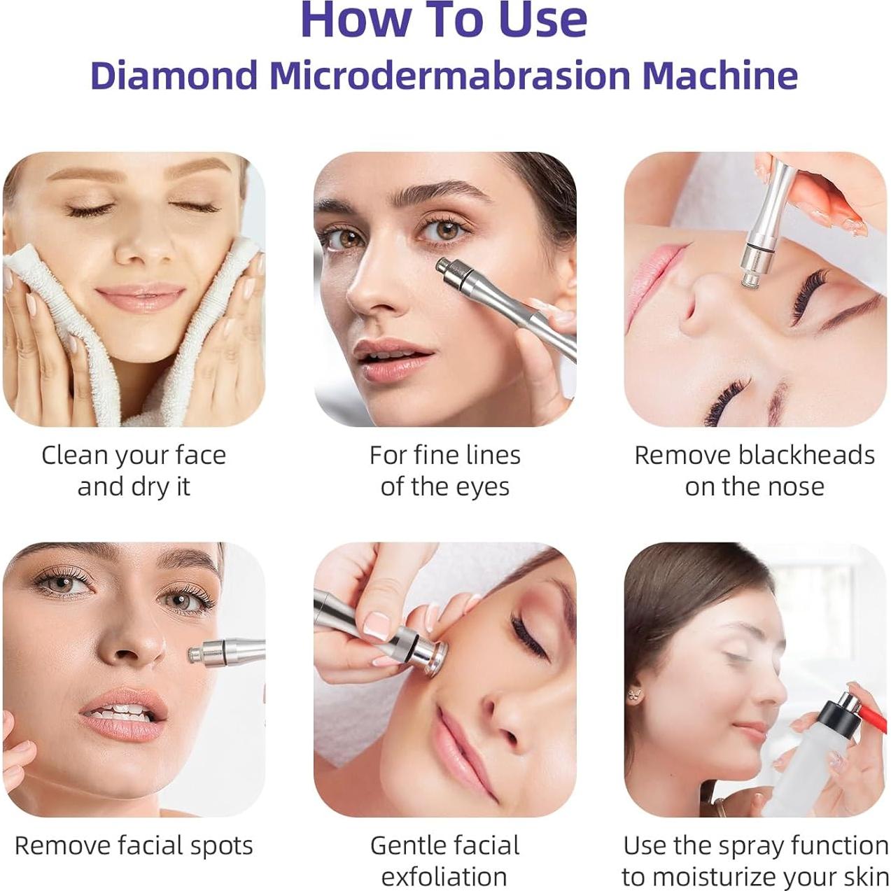 Máquina de Microdermoabrasión Diamante IeBilif 3 en 1 con Vacío