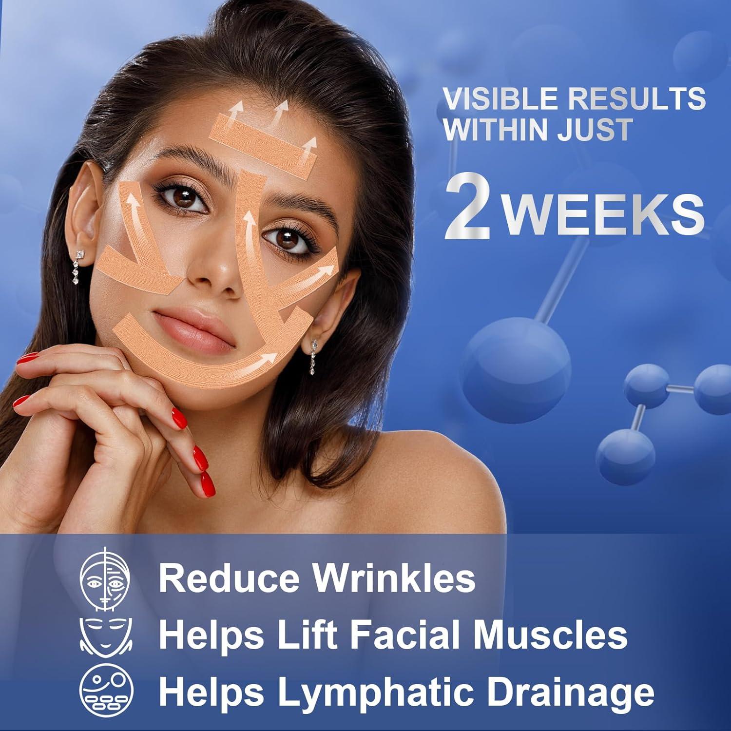 Cinta Facial Antienvejecimiento TEAWOO - 4 Colores, 11x8.3cm