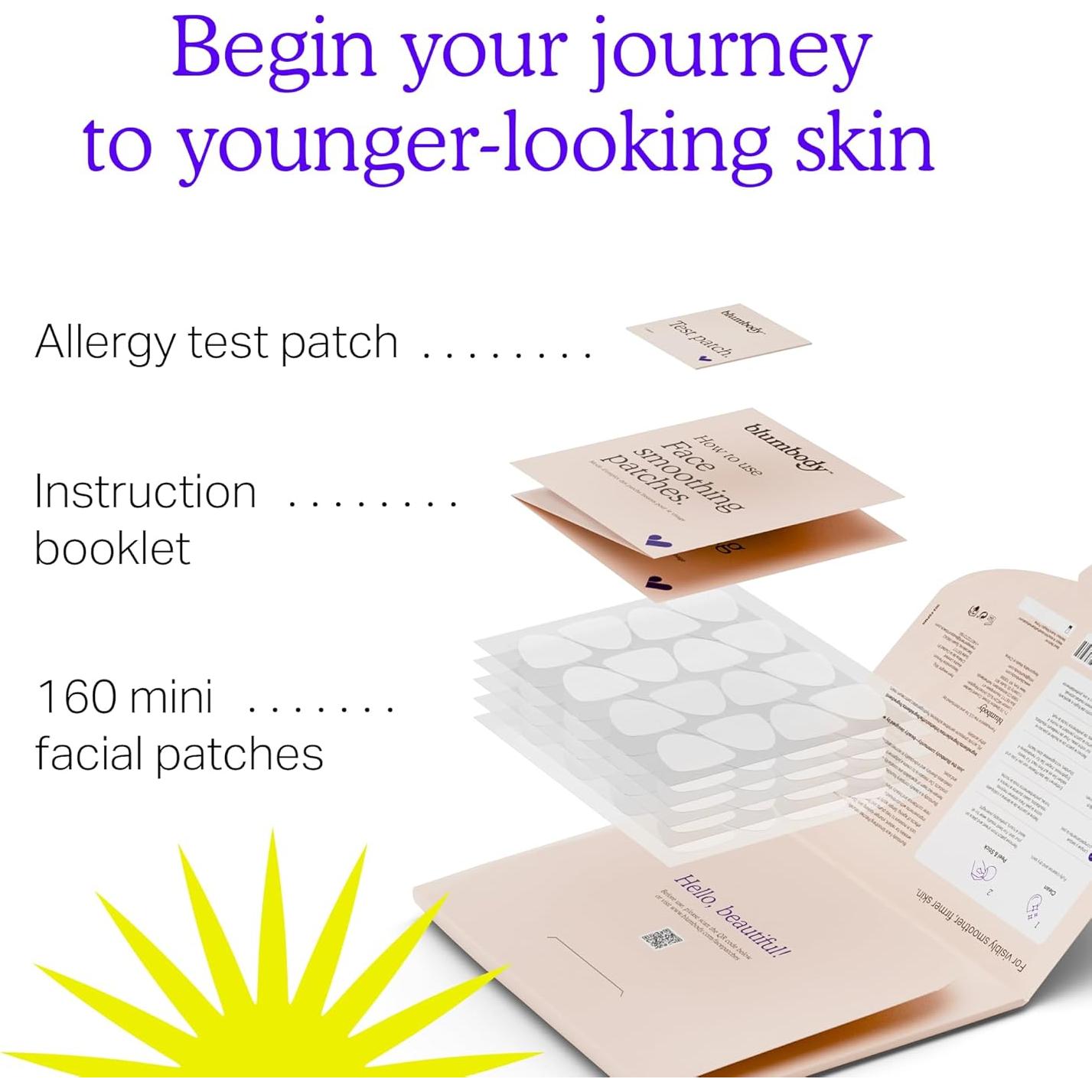 Parches Faciales Antienvejecimiento Blumbody - 160 Parches