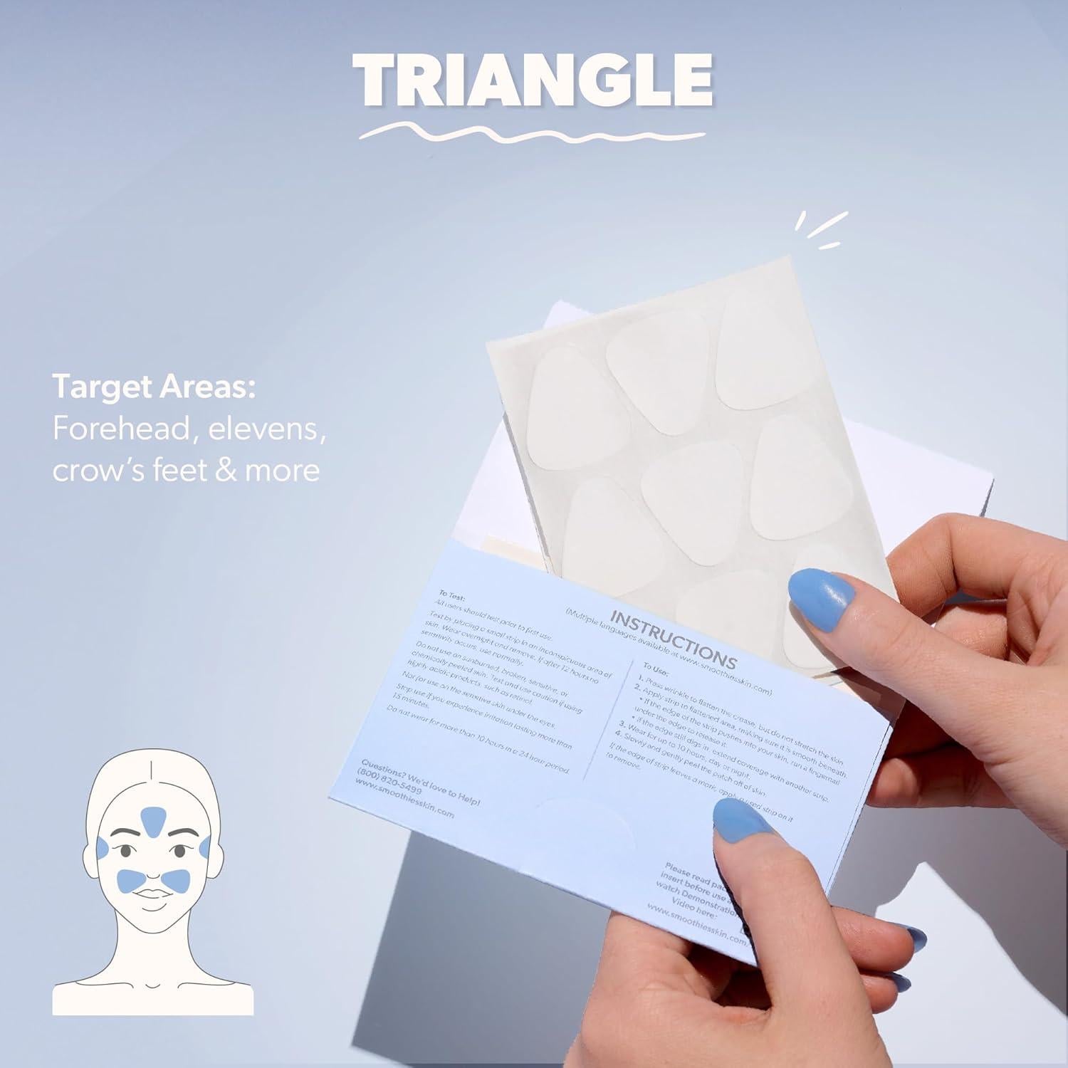 Parches Faciales Smoothies Triangulares para Arrugas - 144 Unidades