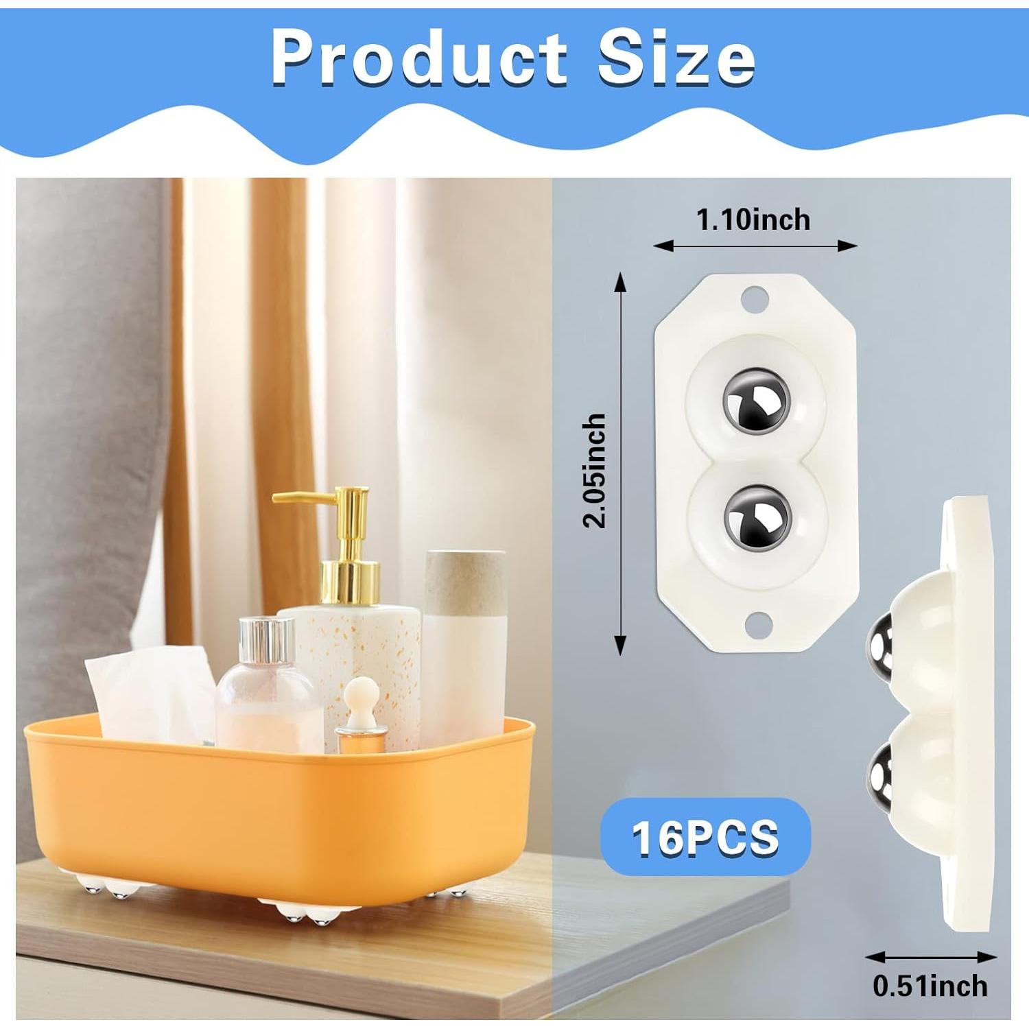 Ruedas Mini Caster NOVWANG 16 Pcs Adhesivas 30 kg 360°