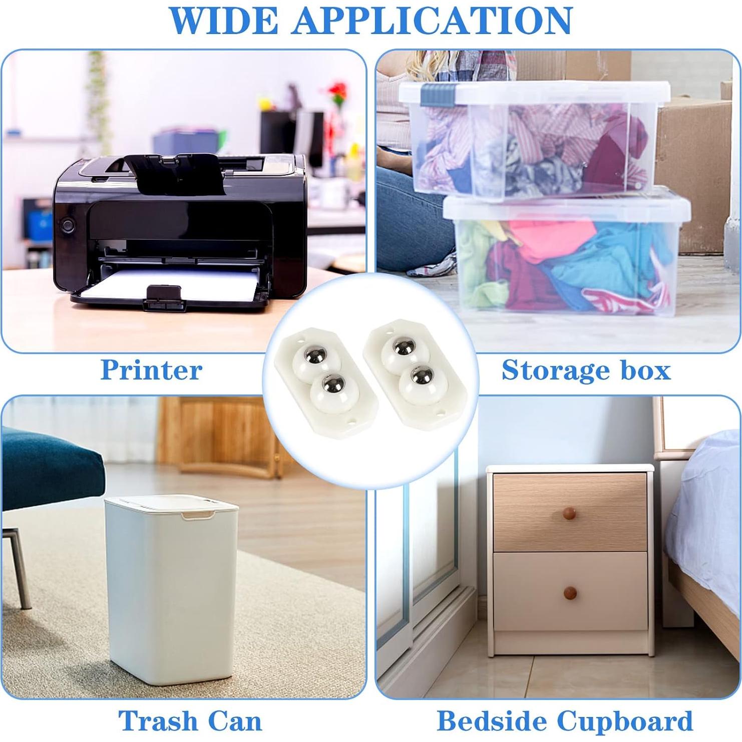 Ruedas Mini Caster NOVWANG 16 Pcs Adhesivas 30 kg 360°