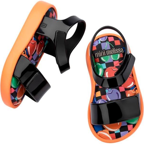 Sandalias Mini Melissa Jump para Niños 20x12x8cm Naranja/Negro