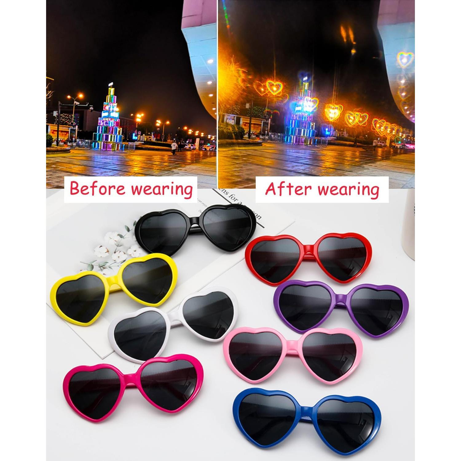 20 Pares de Gafas de Sol en Forma de Corazón UV400