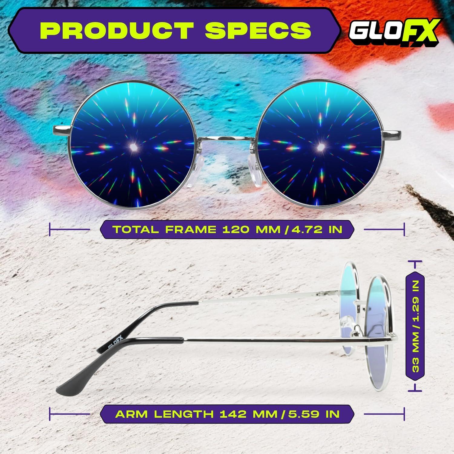 Gafas de Difracción GloFX Montura Redonda Espejo Azul 3D
