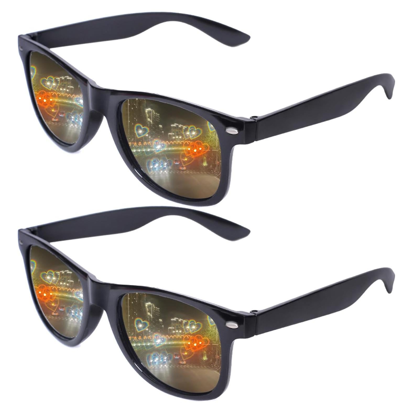 Gafas de sol retro UV400 con efecto corazón - 2 paquetes