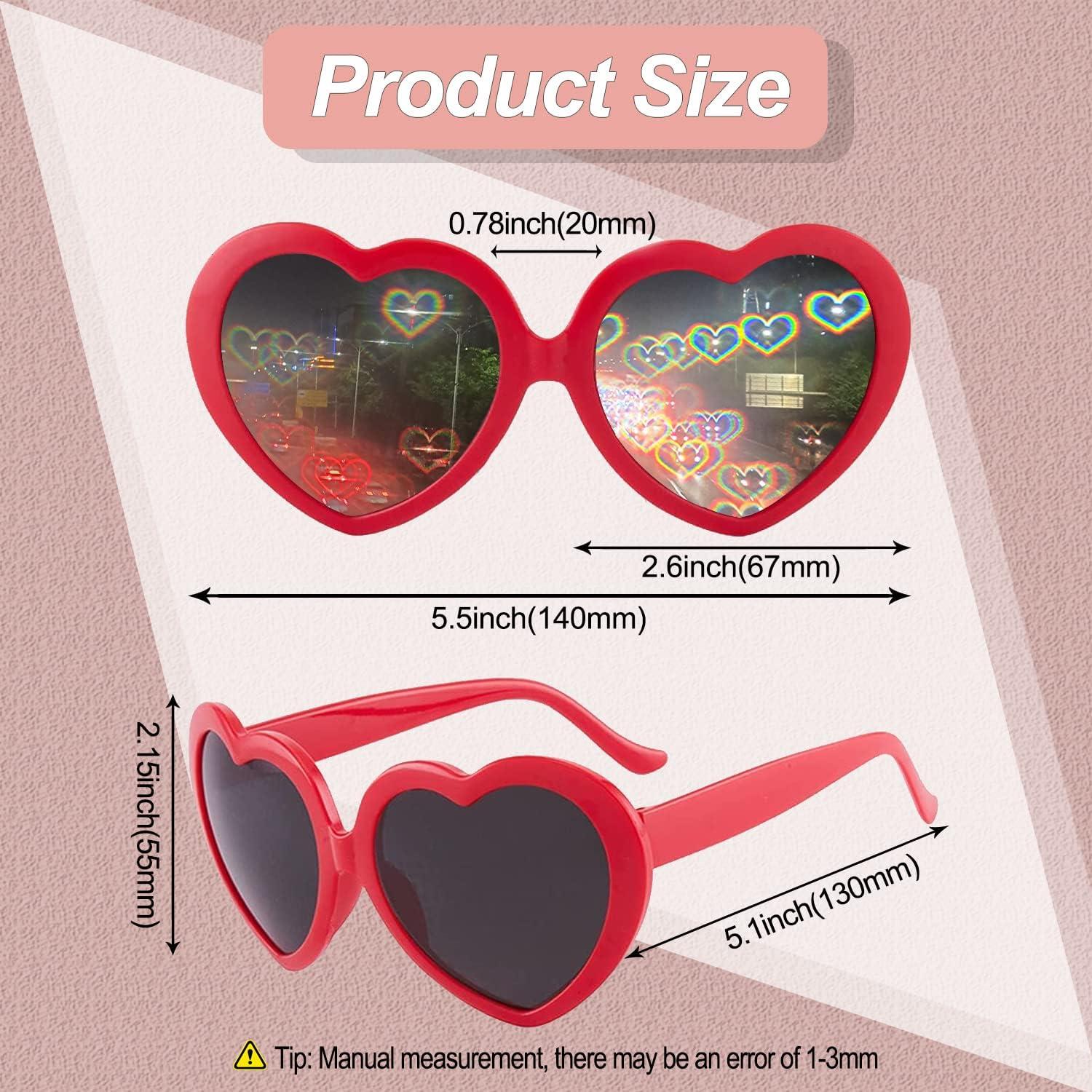 Paquete de 2 Gafas de Sol Corazón Auhanth - UV 100% - Negro y Rojo